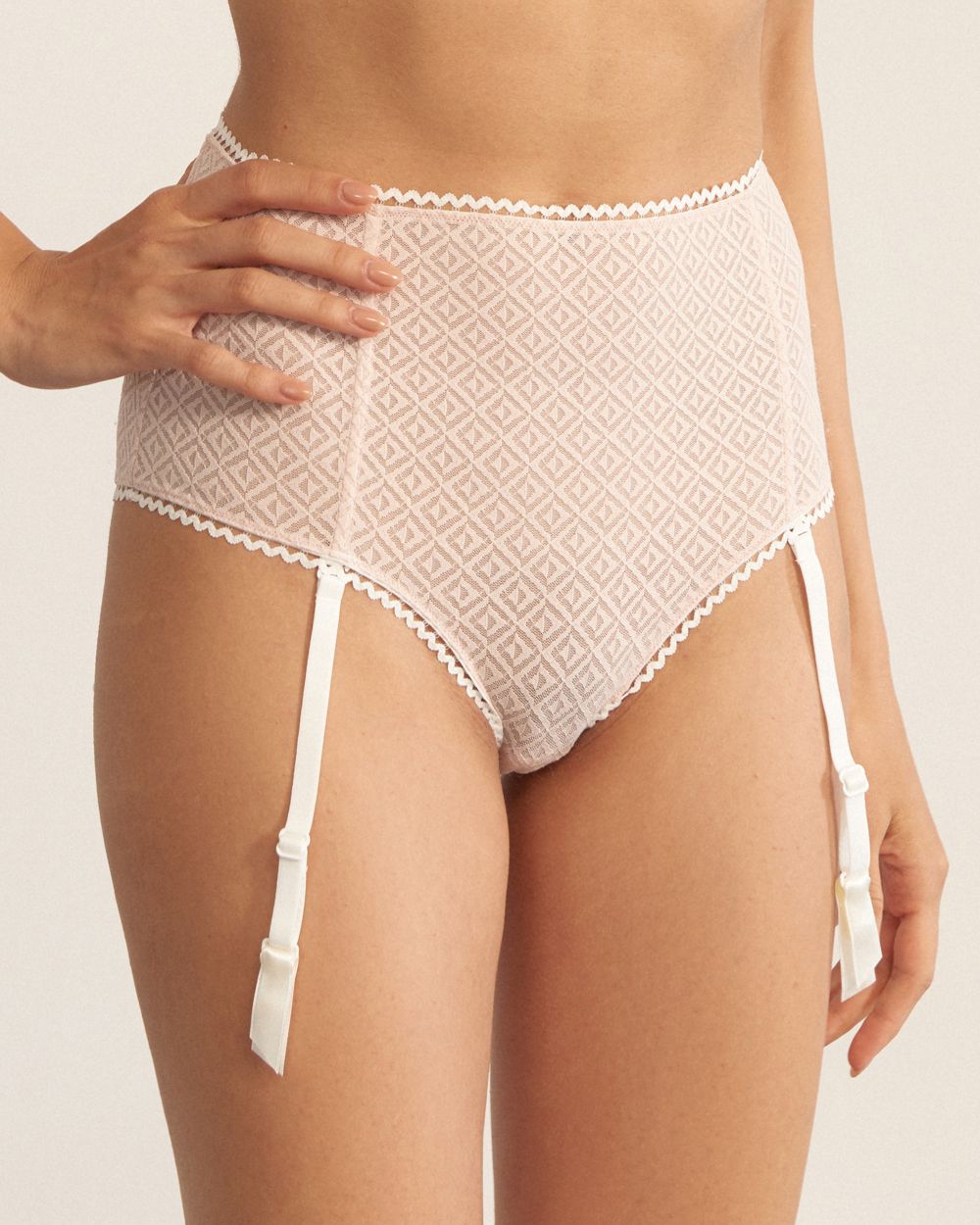 Sexy Betty High Waisted Lingerie Brief with Detachable Garters - Perfect for Boudoir, Bridal & Romantic Occasions