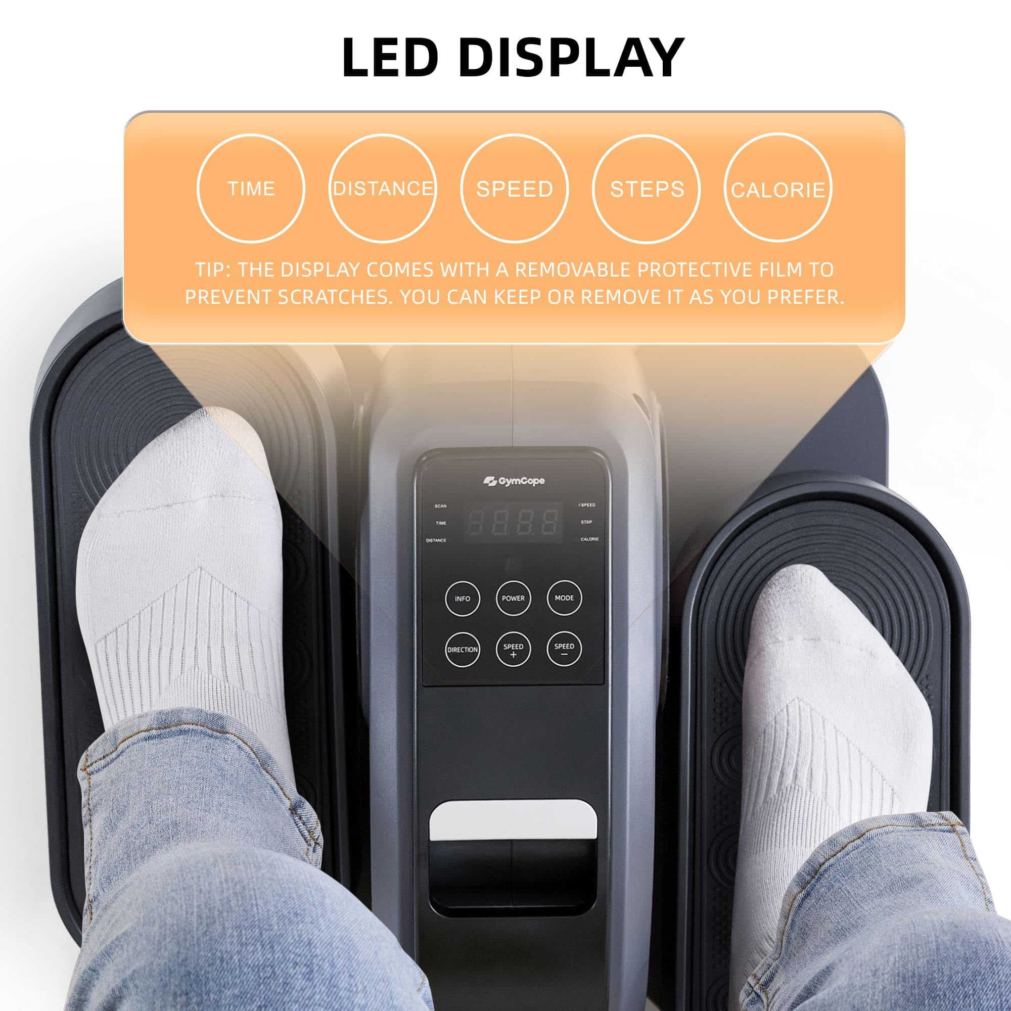 Under Desk Elliptical Machine - Portable Electric Pedal Exerciser for Home & Office Use - 10 Adjustable Speeds with Remote Control - Seated Leg Exercise Equipment for Seniors & Adults - Perfect for Work from Home, Office Workouts & Physical Therapy