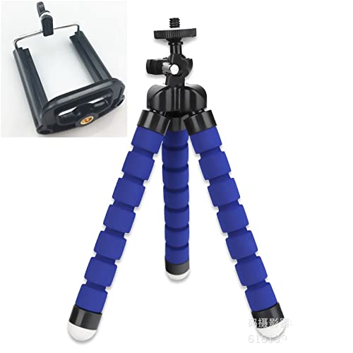 Flexible Octopus Tripod Stand for Phone & Mini Camera - Adjustable Sponge Holder, Live Streaming, Vlogging, Photography (Black, No Clip) - Perfect for Travel, YouTube, TikTok & Instagram Content Creation