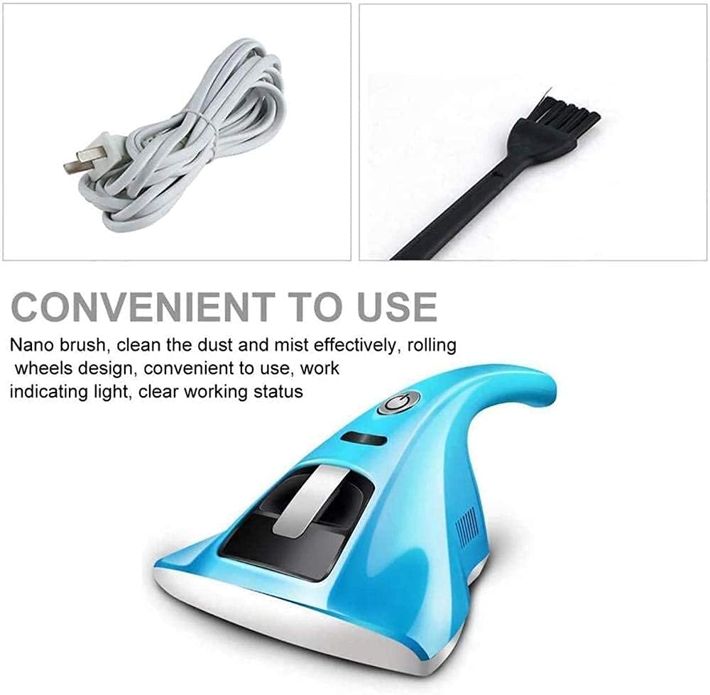 Flyingqin 1200Pa Powerful Vacuum Cleaner - Efficiently Removes Dust from Mattresses, Pillows, Curtains & Sofas (White) | Ideal for Home Cleaning, Pet Hair Removal & Allergy Relief