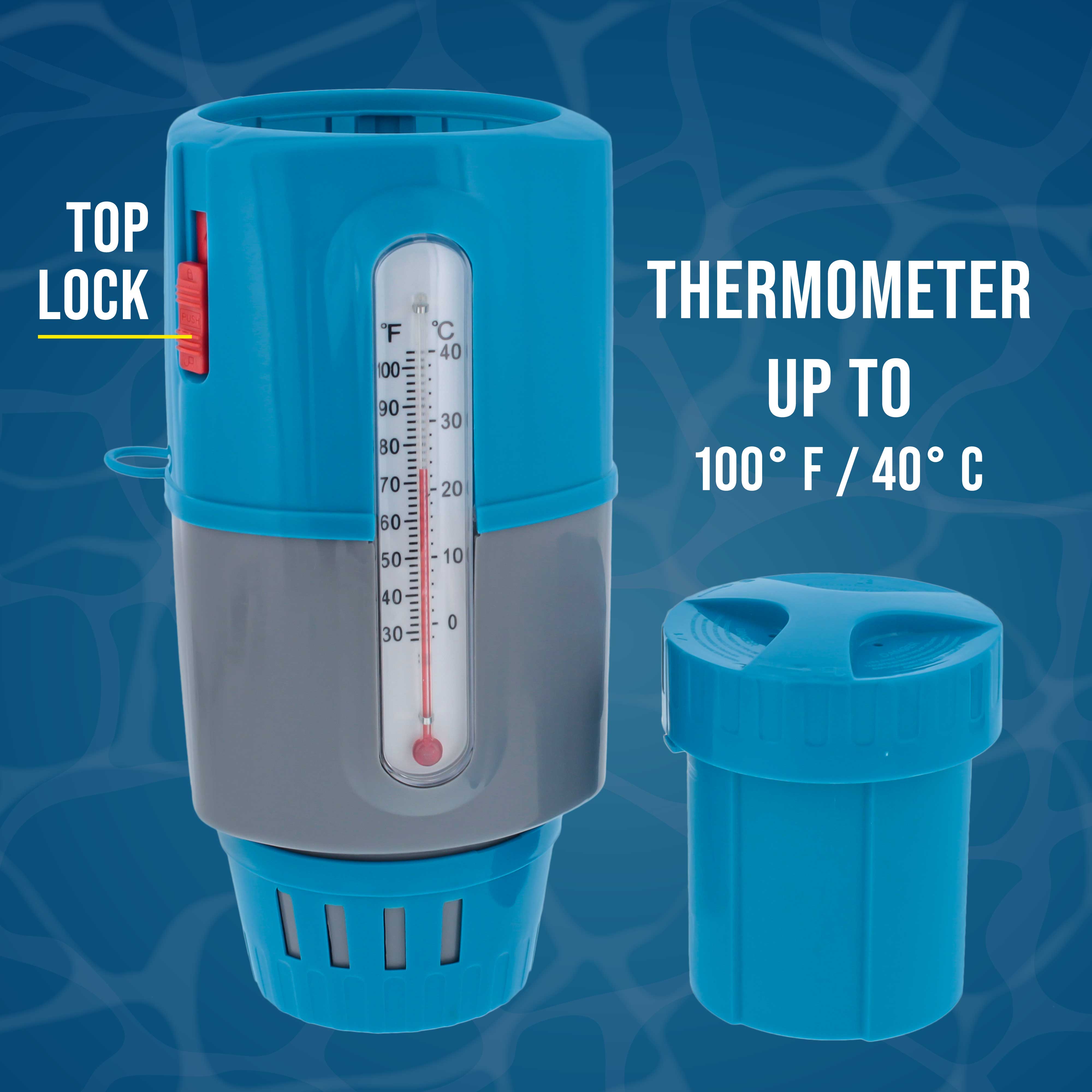 Deluxe Pool Chlorine Floater Dispenser for Inground & Above Ground Pools - 3 Tablet Floating Chemical Dispenser (4