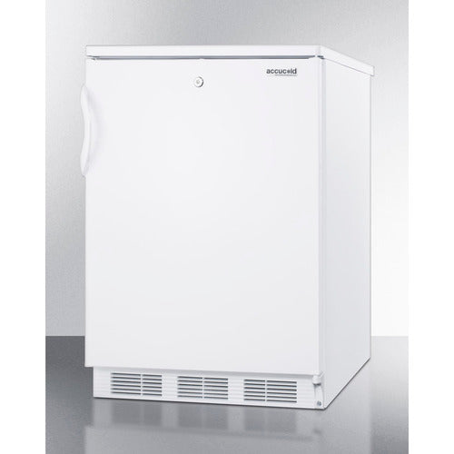 Accucold 24 Inch Wide Built-In All Refrigerator - White Exterior FF7LWBI | Energy Efficient Under Counter Fridge for Kitchen, Basement, or Office