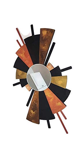 Sunburst Abstract Wooden Mirror - Handcrafted Wall Decor with Metal Accents by Diva Art69 - Perfect for Bohemian & Mid-Century Modern Home Decor