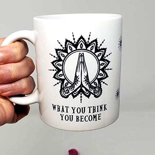 Law of Attraction Mug - Inspirational Quote Coffee Cup - What You Think You Attract - Perfect for Morning Motivation & Meditation Space Decor
