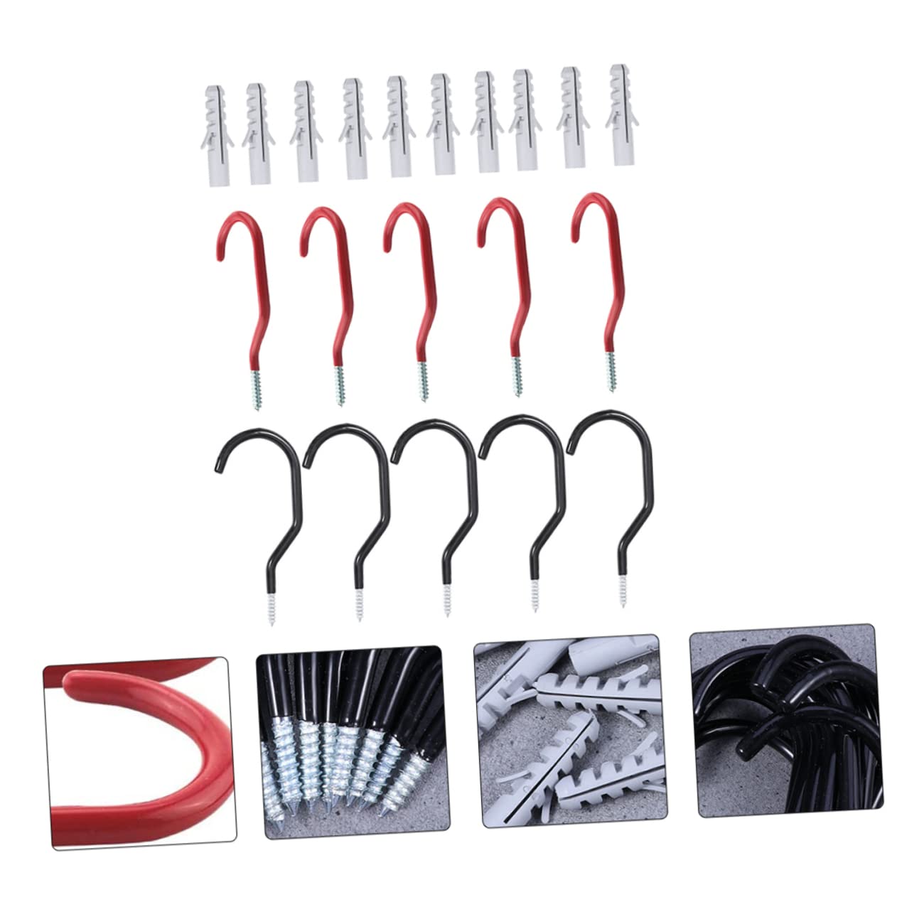 KITANDOVE 10 Pack Heavy Duty Bike Hooks - Wall Mount Bike Storage Rack, Steel Screw-in Hooks for Garage, Shed & Home Organization - Perfect for Hanging Bicycles, Helmets & Gear