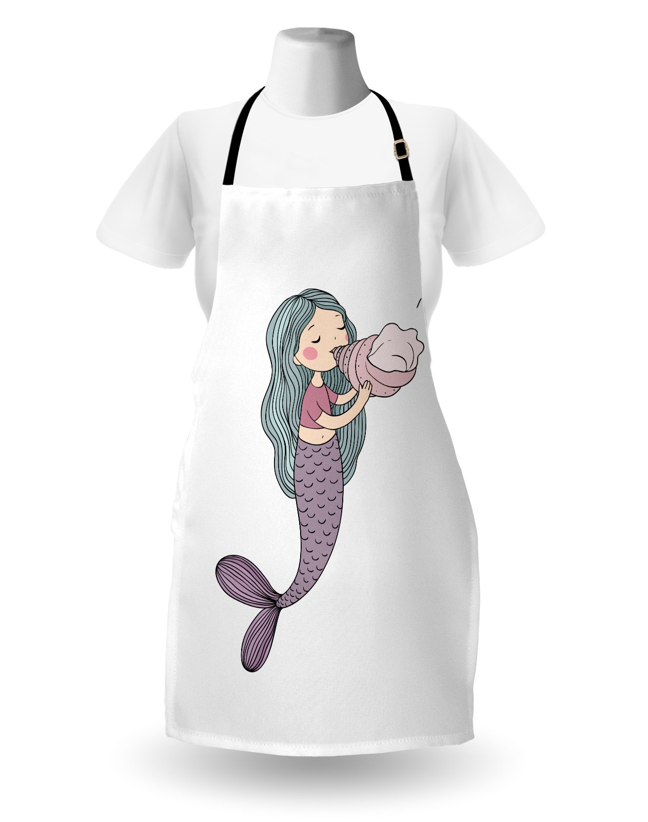 Ambesonne Mermaid Apron - Unisex Kitchen Bib for Cooking & Gardening