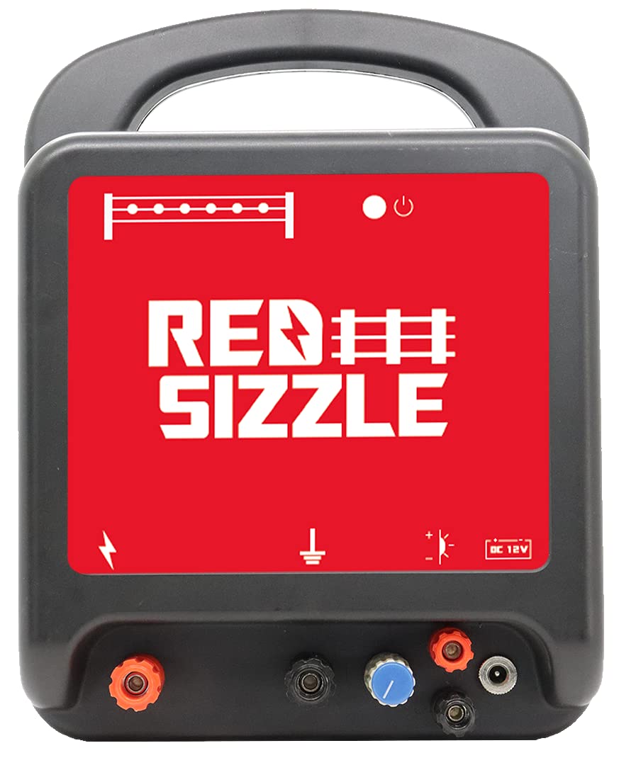 Red Sizzle 18MBS Multi-Powered Electric Fence Charger - 3 Joule High-Output Energizer for Livestock Protection & Predator Deterrent | Ideal for Farms, Ranches & Rural Property Security