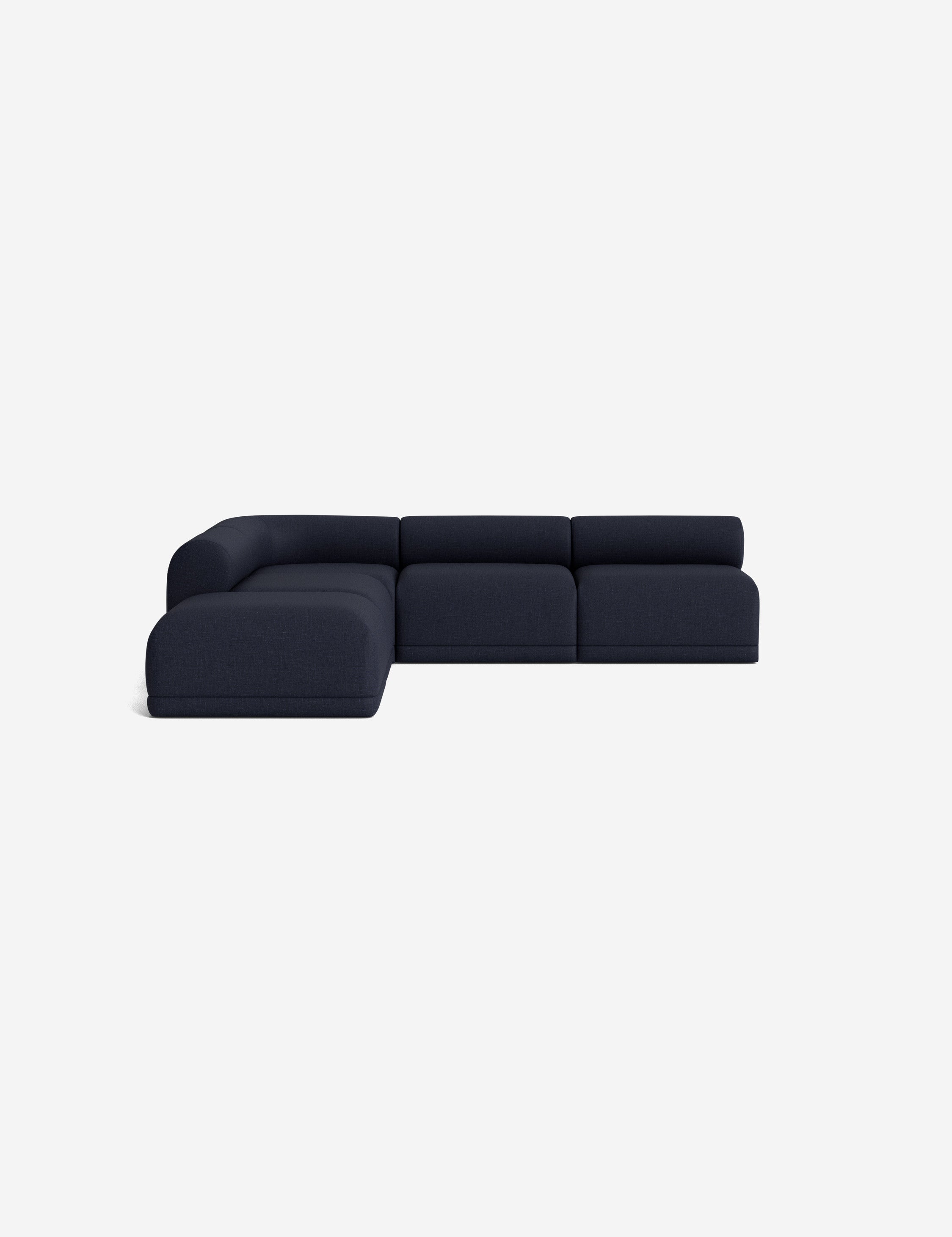Modern Carson Sectional Sofa with Ottoman - Comfortable L-Shaped Couch & Storage Footrest for Living Room, Family Room & Small Spaces - Soft Fabric Upholstery & Sturdy Wood Frame
