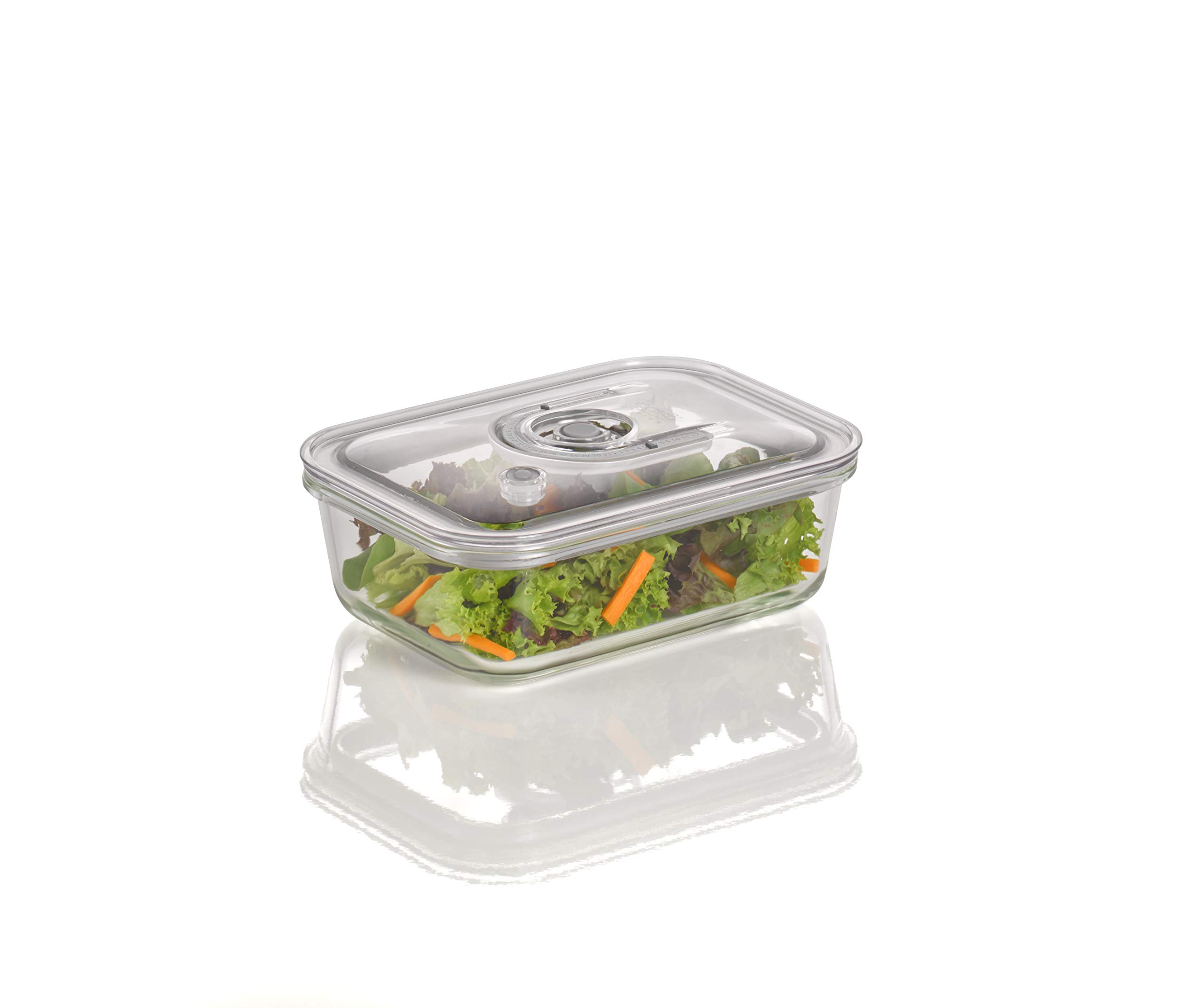Caso 1192 Glass Vacuum Fresh Food Storage Container - Airtight Kitchen Organizer for Meal Prep, Leftovers & Sous Vide | BPA-Free, Dishwasher Safe
