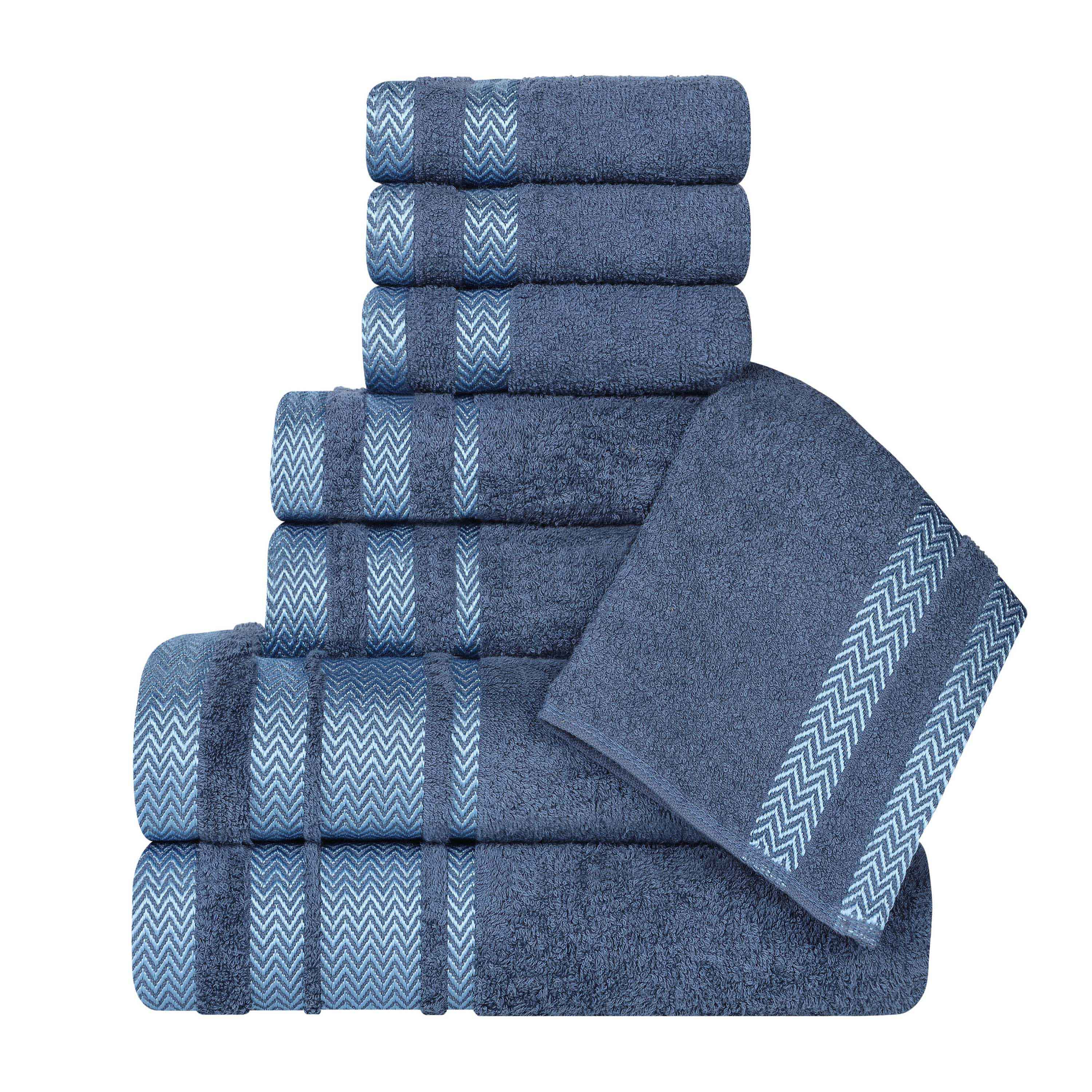 Hays Cotton Medium Weight 8-Piece Bath Towel Set - Soft & Absorbent Towels for Bathroom, Spa, Gym, and Beach Use