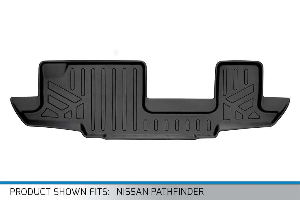Premium SMARTLINER Custom Fit Floor Mats - 3rd Row Liner in Black for 2022-2023 Nissan Pathfinder (8-Passenger) & Infiniti QX60 (7-Passenger) | All-Weather Protection, Perfect Fit, Easy to Clean - Ideal for Family Road Trips, School Runs & Outdoor Adventures