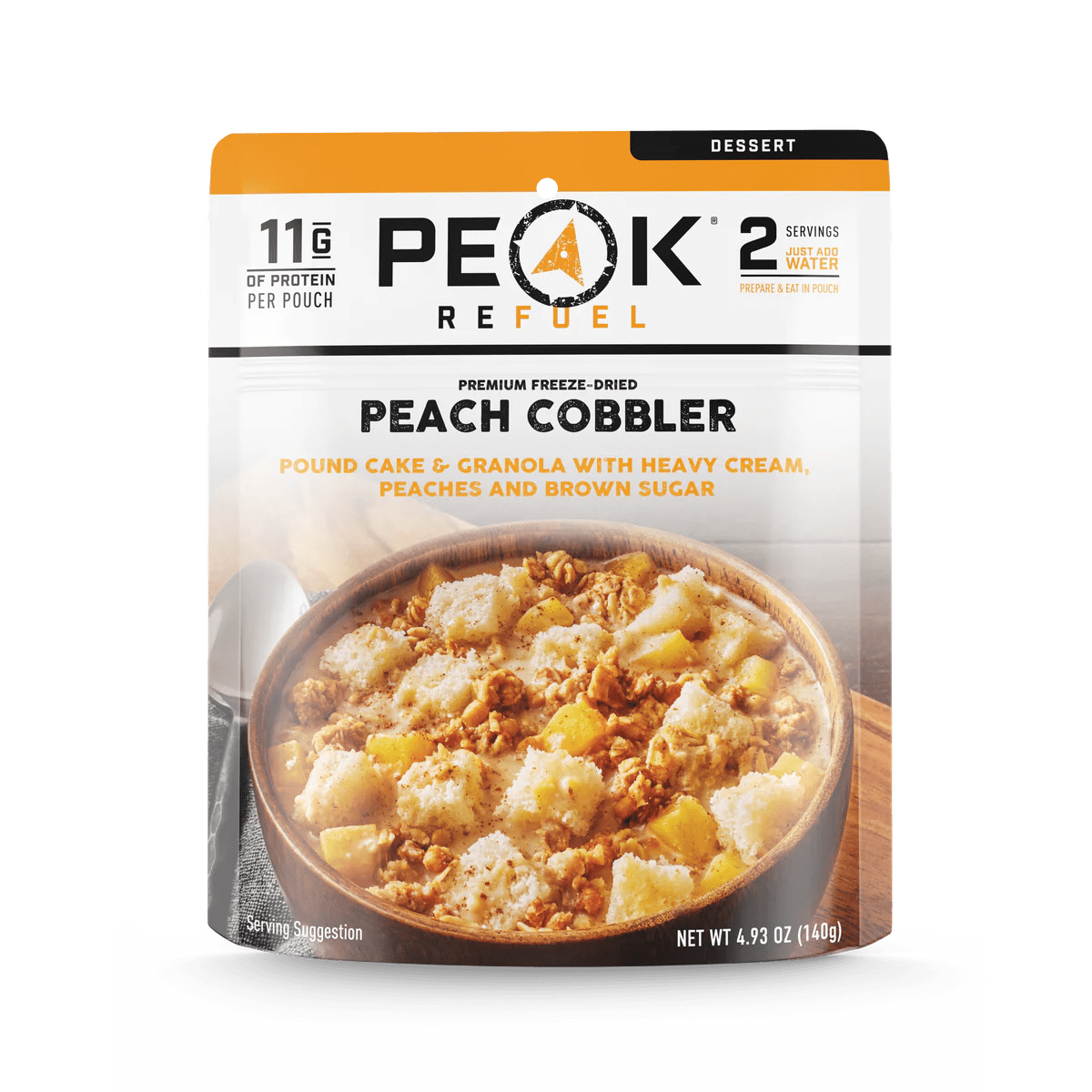 PEAK REFUEL Peach Cobbler Protein Bar - High Protein Snack for Hiking, Camping & Post-Workout Recovery - Gluten Free & Vegan Friendly Energy Bar