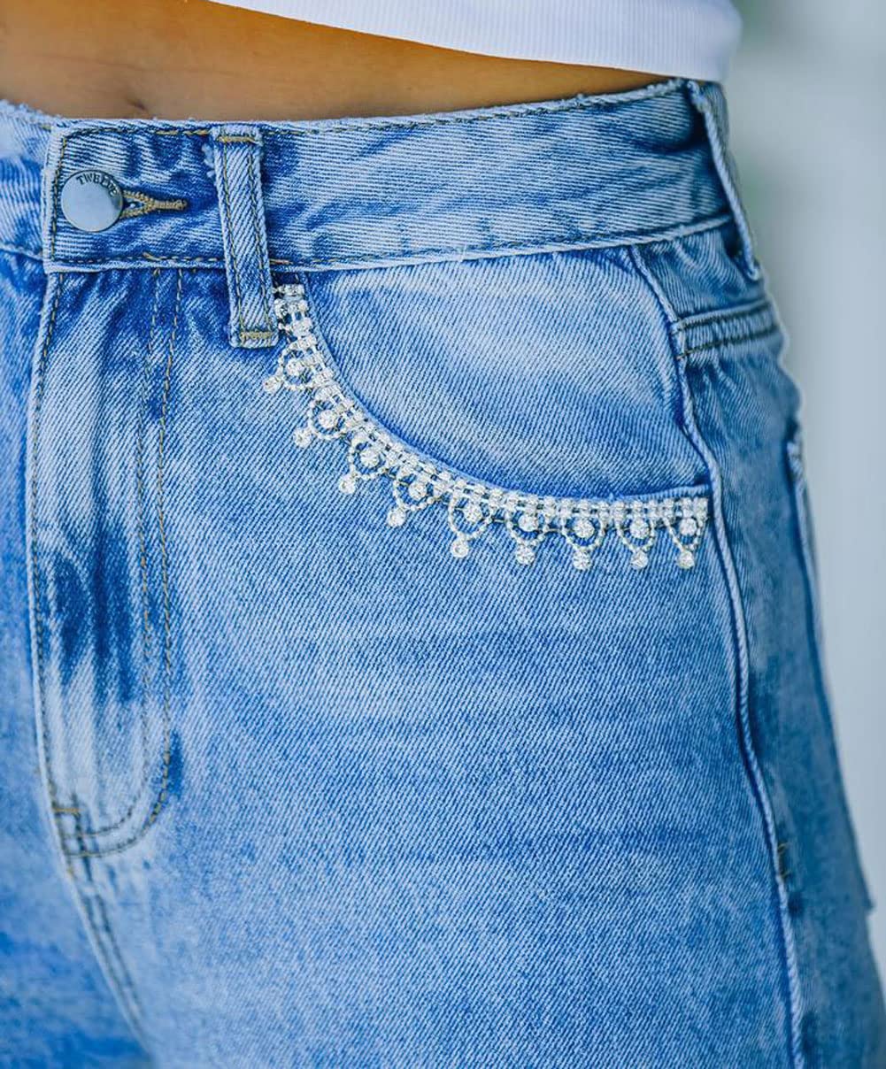 CHARTOU Women's High Waisted Wide Leg Denim Jeans - Casual Lounge Pants with Stretch Comfort for Everyday Wear | Perfect for Work, Weekend & Travel Outfits