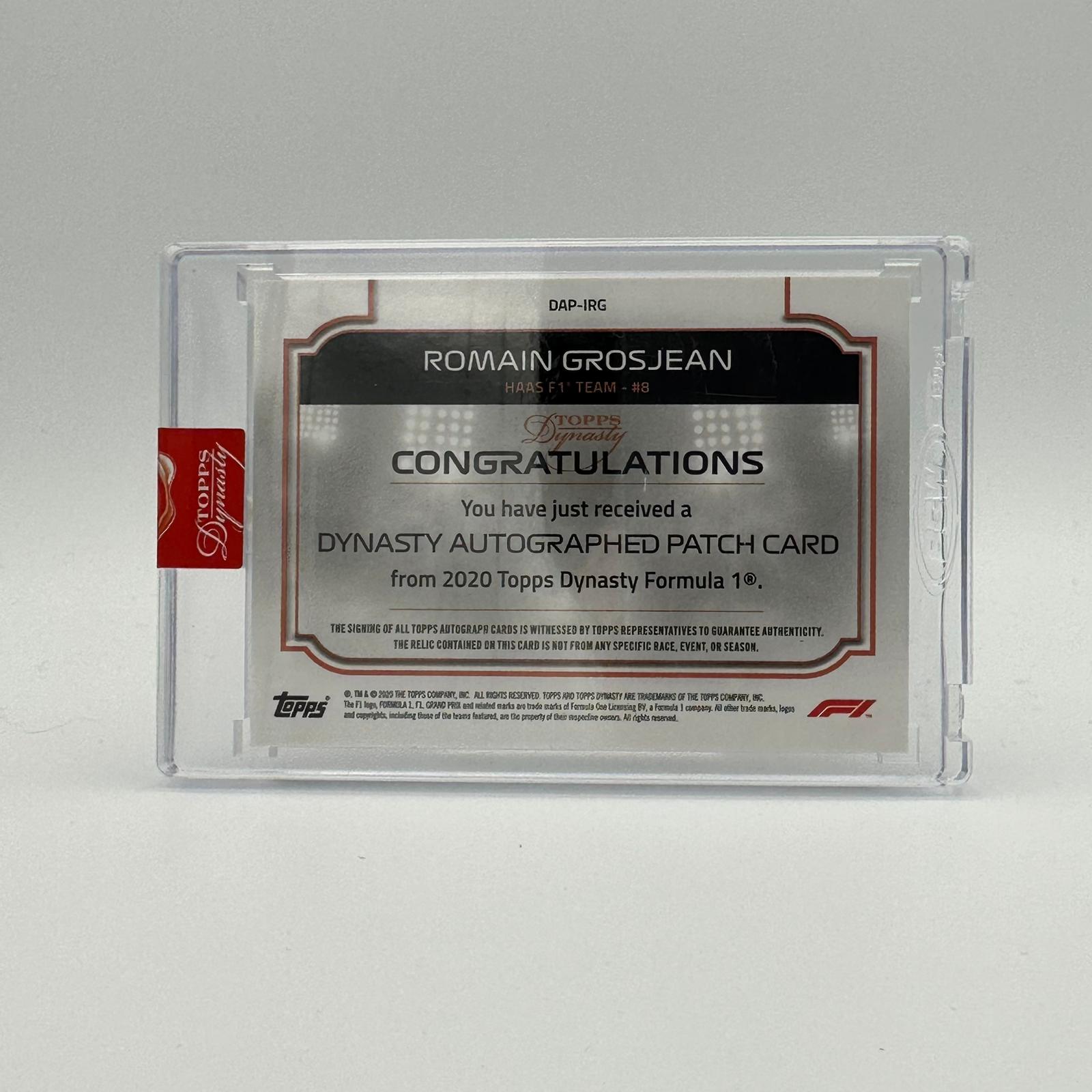 Romain Grosjean Haas F1 Team Autographed 4/5 Dynasty Patch Card - Perfect for F1 Memorabilia Collectors & Motorsport Fans Display