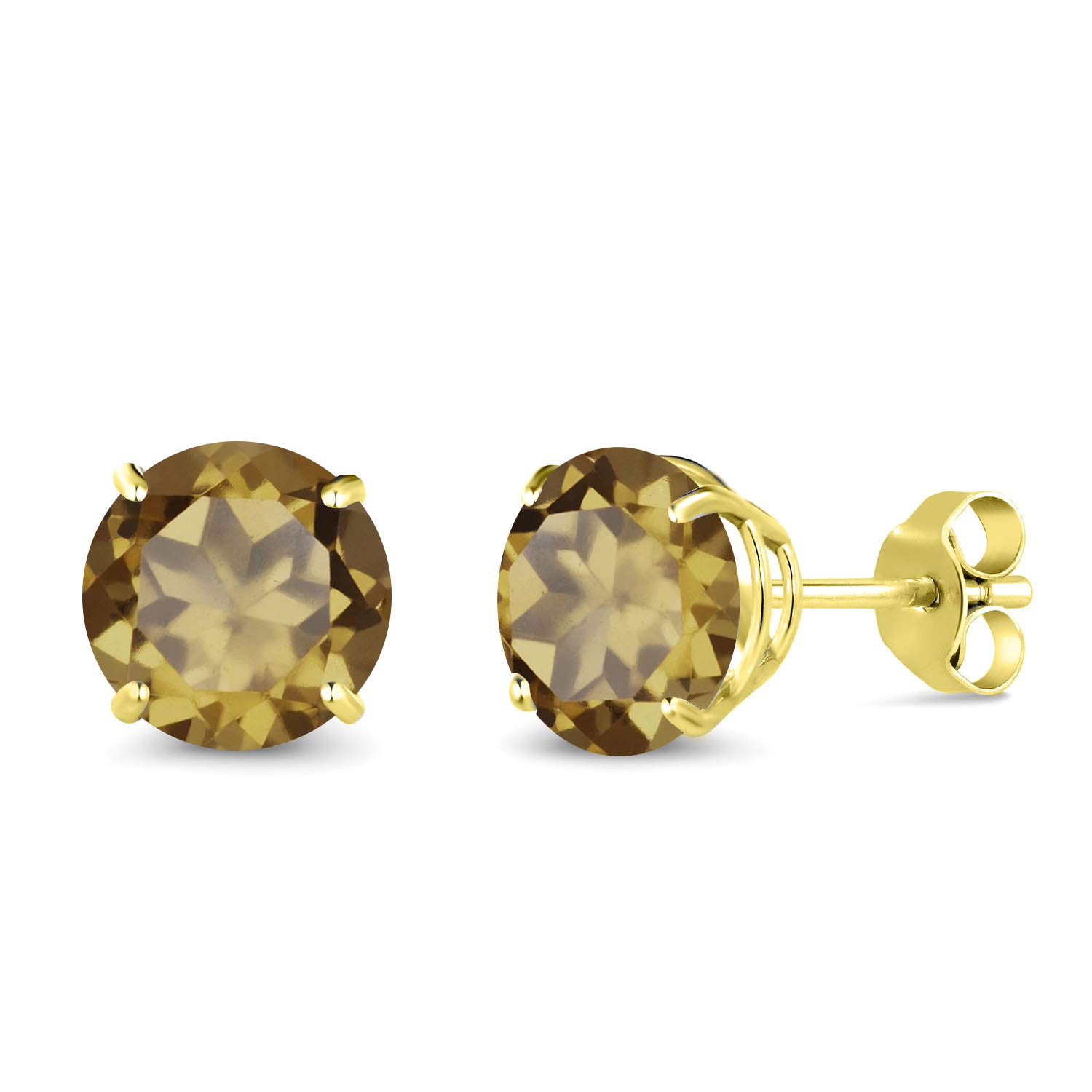 10K Yellow Gold Round 7MM Gemstone Birthstone Stud Earrings for Women & Men | Genuine Gemstone Jewelry | Perfect Gift for Birthday, Anniversary & Special Occasions
