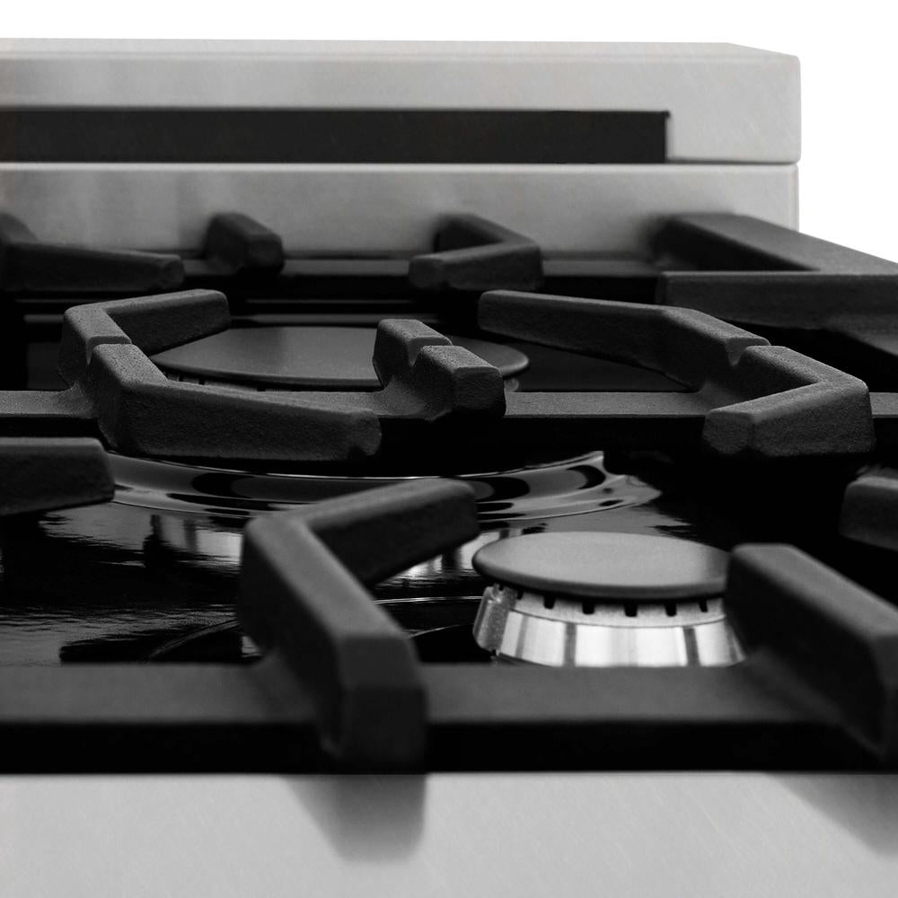 ZLINE 30 Inch Stainless Steel Dual Fuel Range with Convertible Vent Hood - Professional Kitchen Package for Home Chefs | Perfect for Modern Kitchens, Cooking Enthusiasts & Gourmet Meal Prep