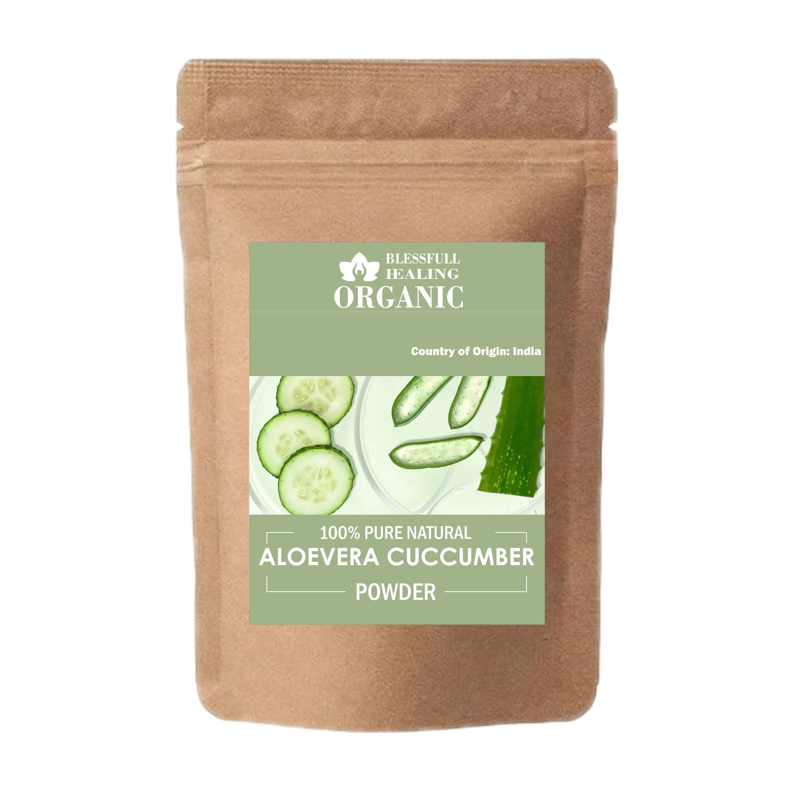 Premium 100% Pure Natural Aloe Vera Cucumber Powder for Skin Care & Hair Growth - 100g (3.52 oz) | Organic Face Mask, DIY Beauty Recipes, Sunburn Relief & Hydration