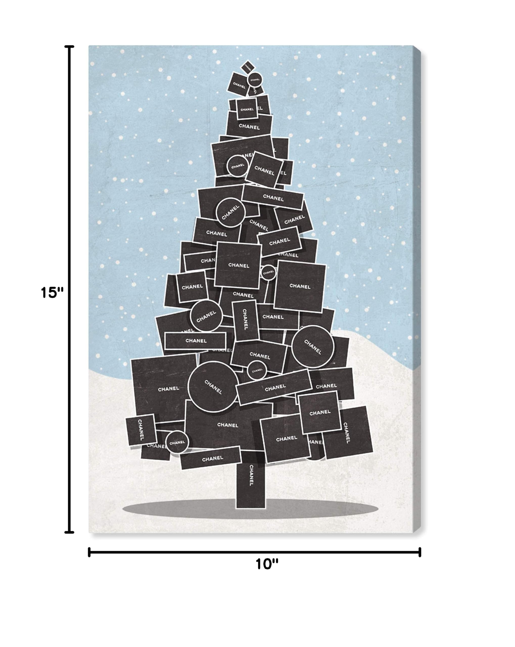 Oliver Gal Artist Co. 'White Christmas' Wall Art Canvas Print - 10x15 Inch Holiday Home Decor in Black & Blue - Perfect for Living Room, Bedroom & Office Decorations