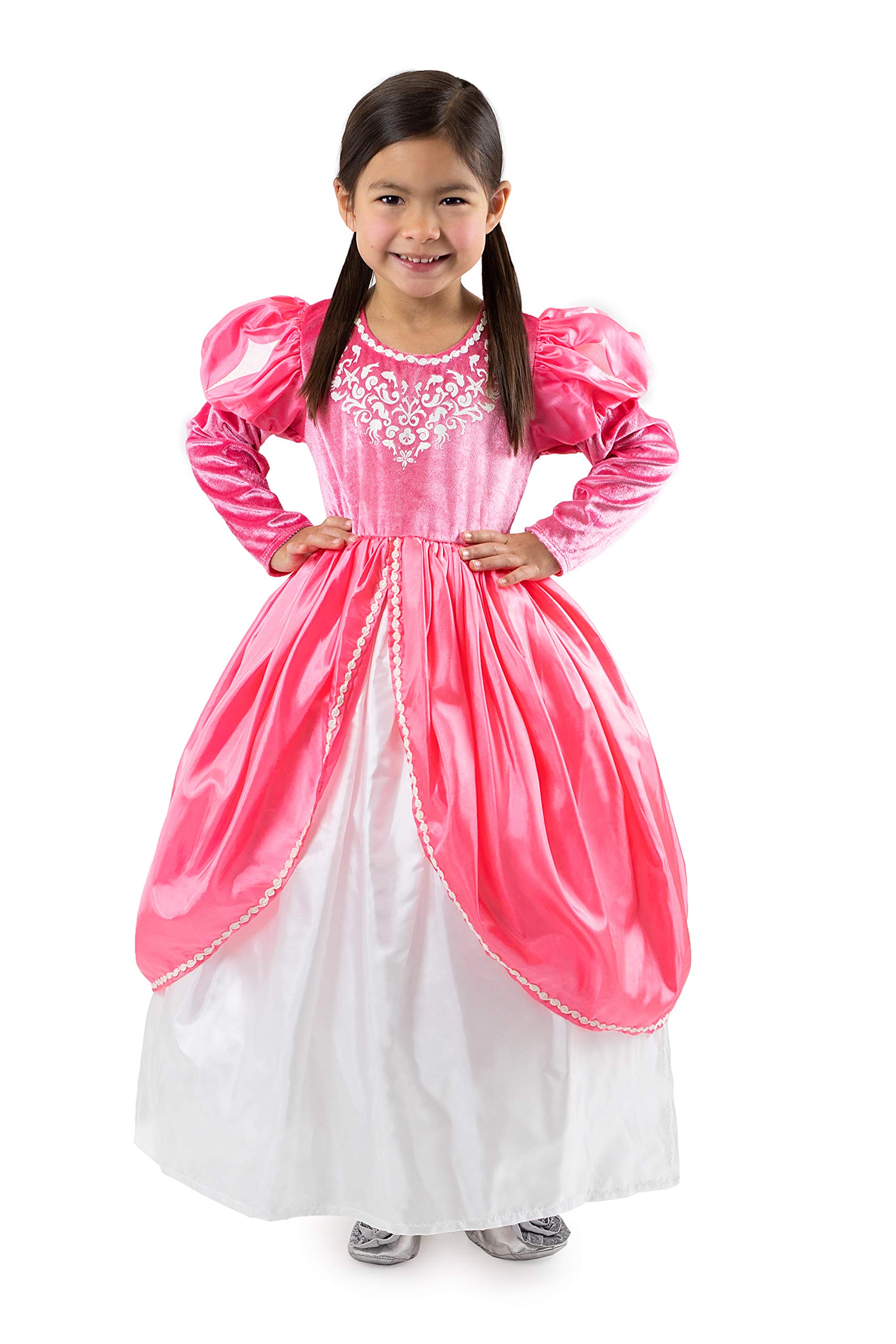 Little Adventures Mermaid Ball Gown Princess Dress Up Costume for Girls - Perfect for Birthday Parties, Halloween Costumes & Pretend Play