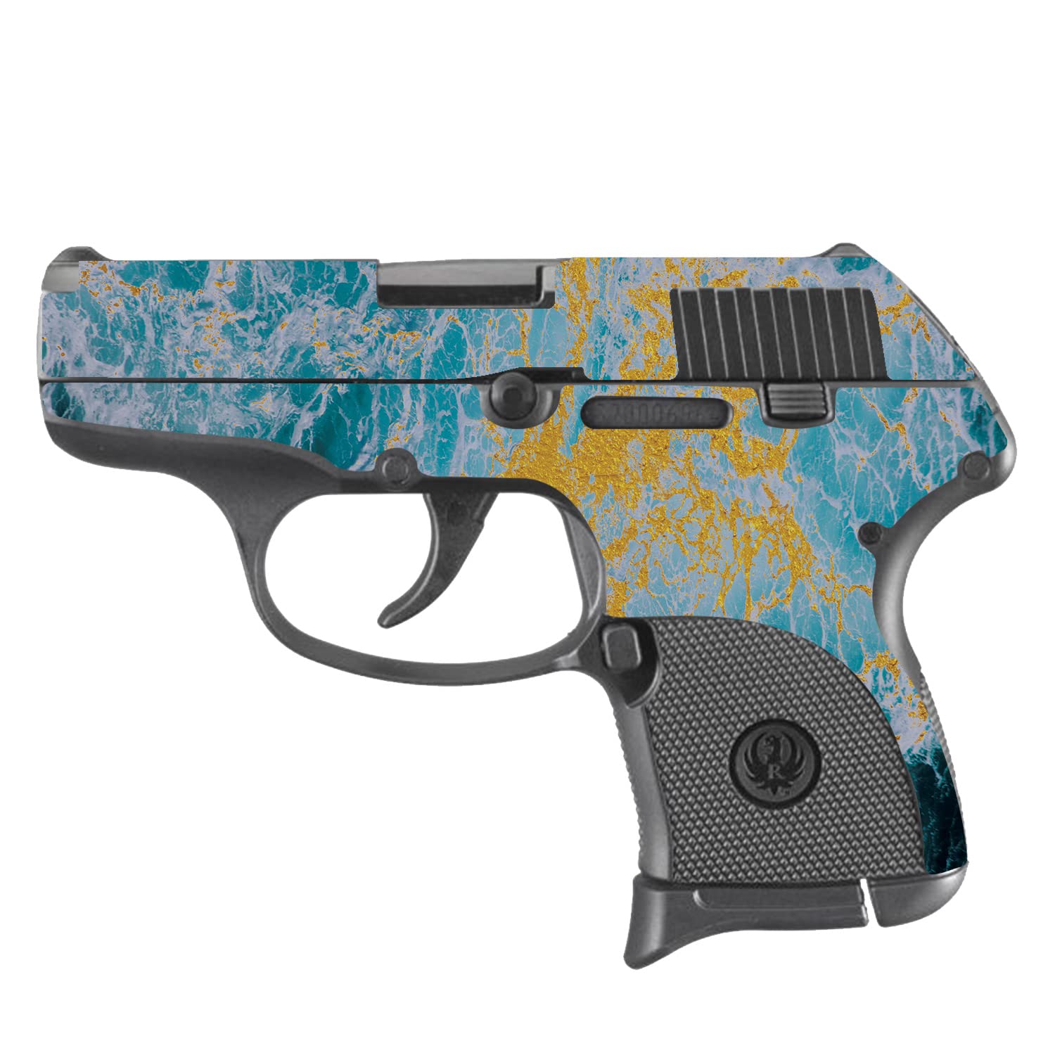 Ruger LCP 380 Vinyl Skin Wrap - Ocean Marble Design | Protective & Durable Decal Cover | Easy to Apply & Remove | Made in USA | Perfect for Gun Protection & Customization
