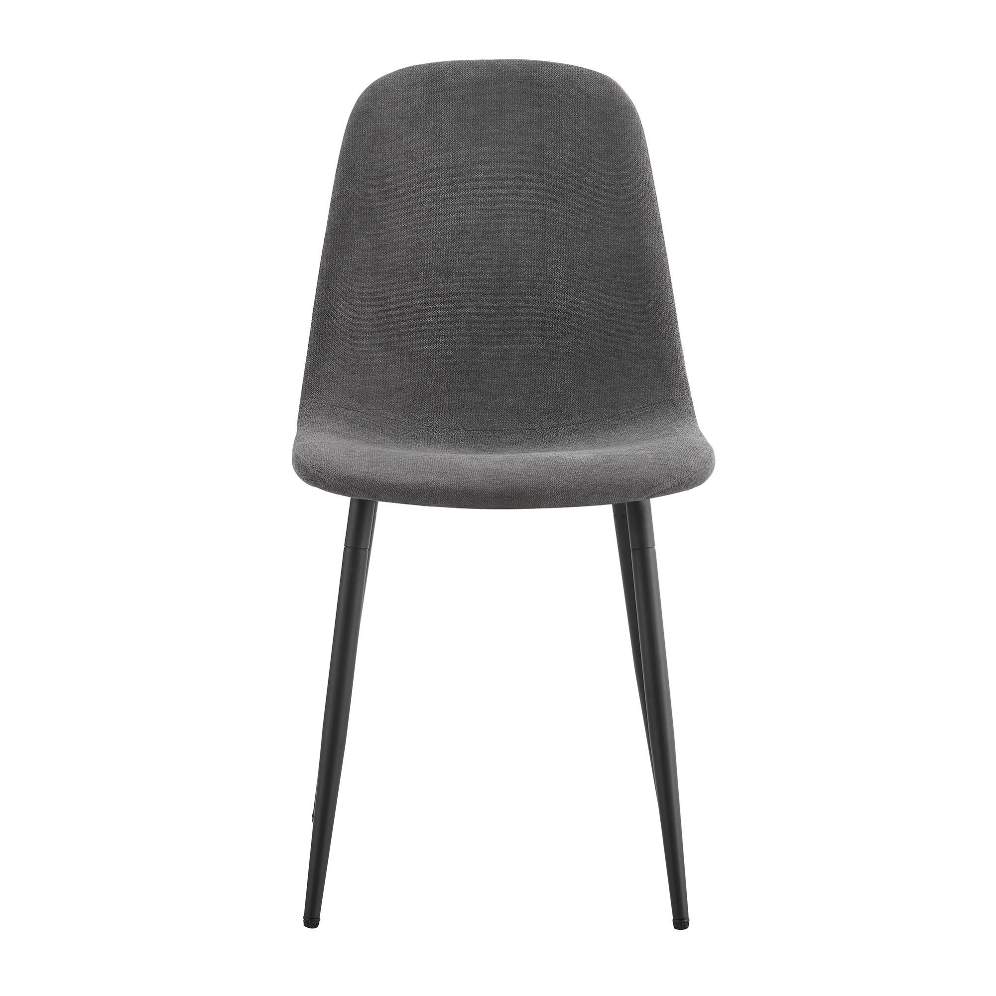 Premium 6-Piece Dark Gray Linen Cotton Dining Chair Set - Comfortable Integrated Seat & Backrest, Modern Home Decor for Kitchen, Dining Room & Office