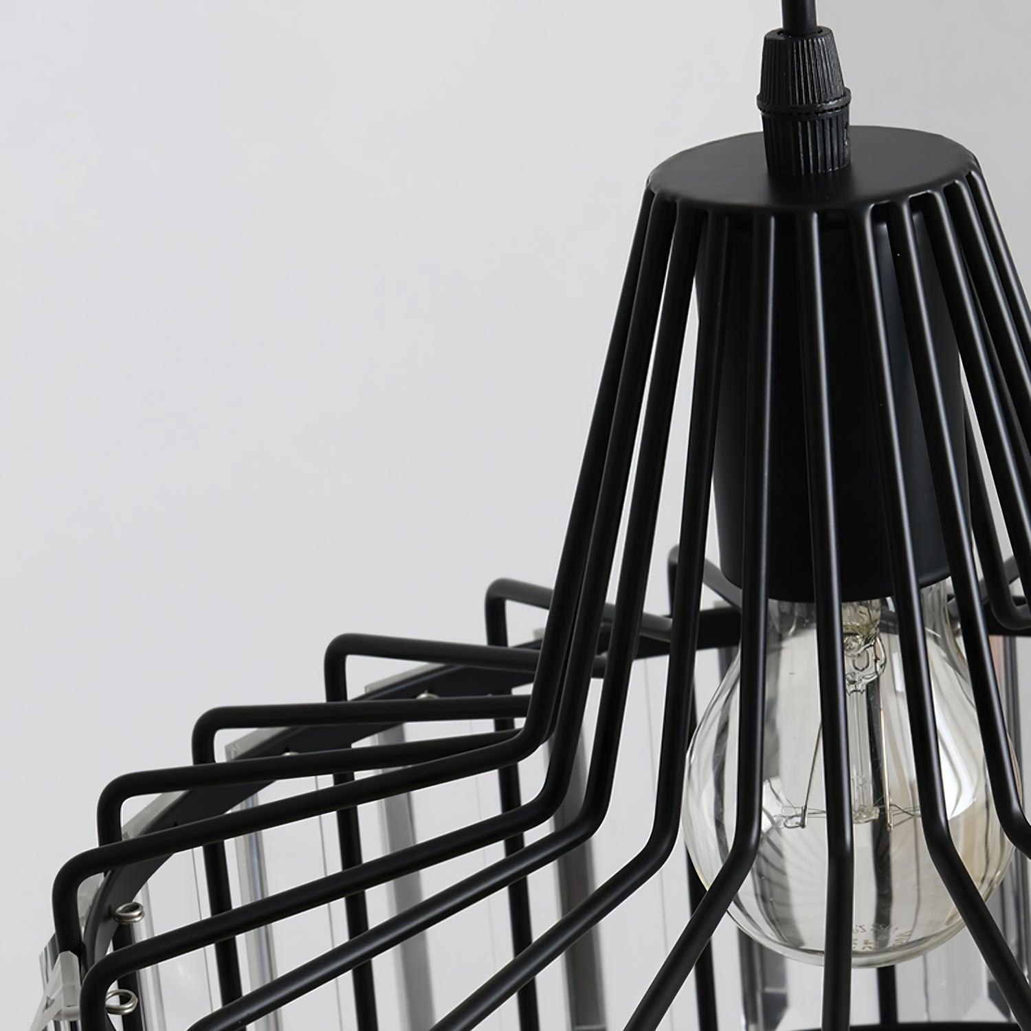 Crystal Drum Pendant Light - Modern Glass Ceiling Chandelier for Dining Room, Living Room & Bedroom Lighting Decor