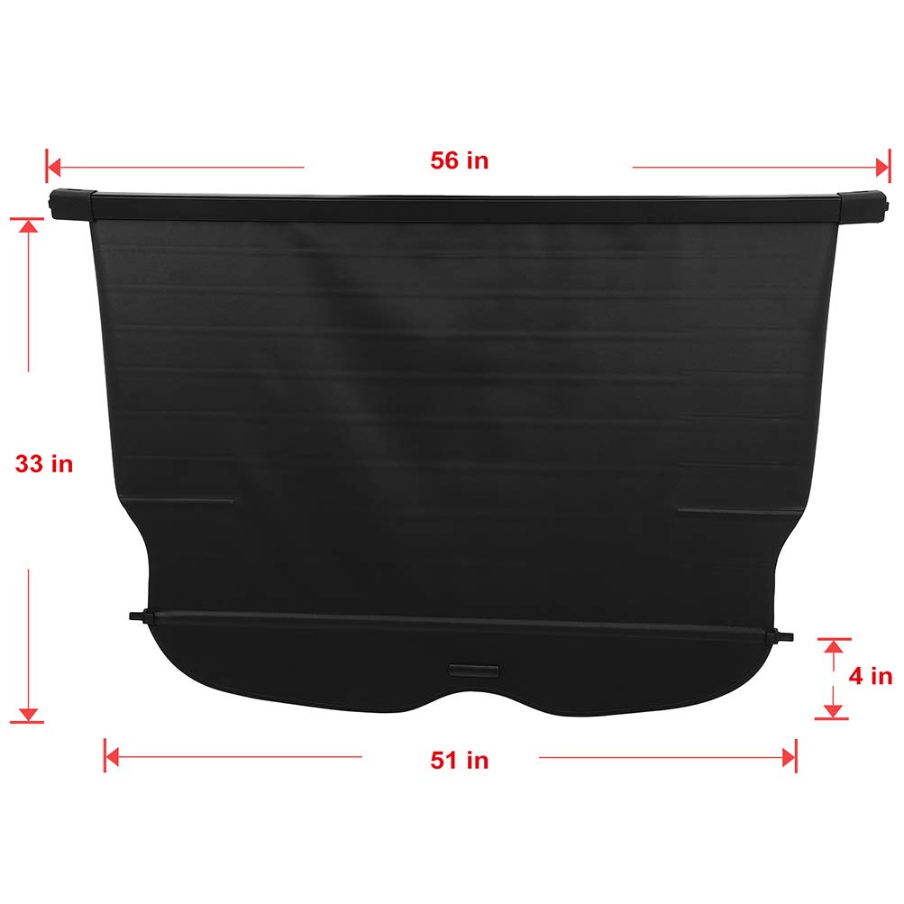 ECCPP Retractable Cargo Cover for 2011-2021 Jeep Grand Cherokee - Flexible Trunk Shade & Luggage Security Tonneau Cover | Perfect for Road Trips, Camping & Daily Storage Protection