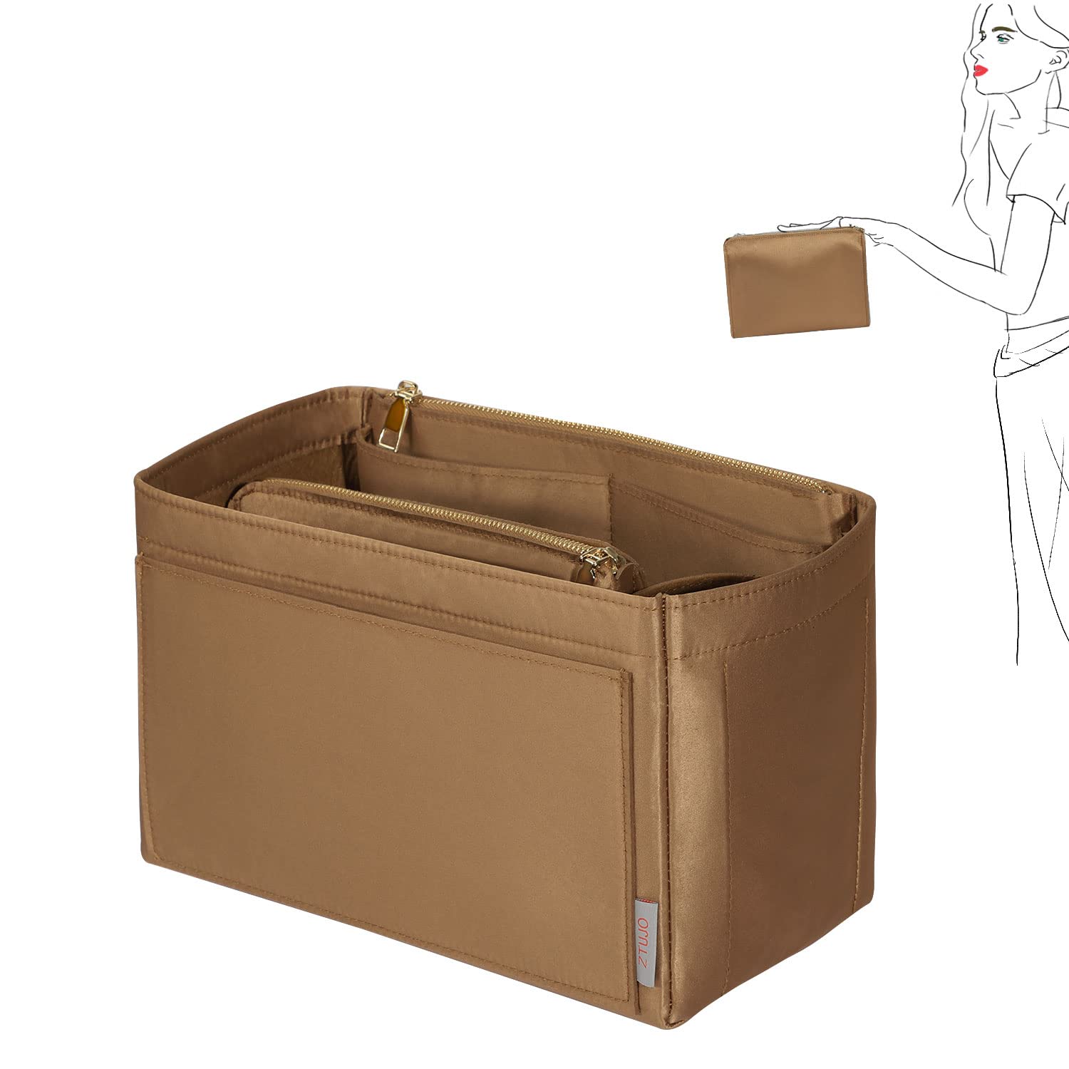 ZTUJO Felt Purse Organizer Insert for Louis Vuitton Speedy, Neverfull, Graceful & Tote Bags | Handbag Shaper & Storage Solution | Perfect for Travel, Work & Daily Organization