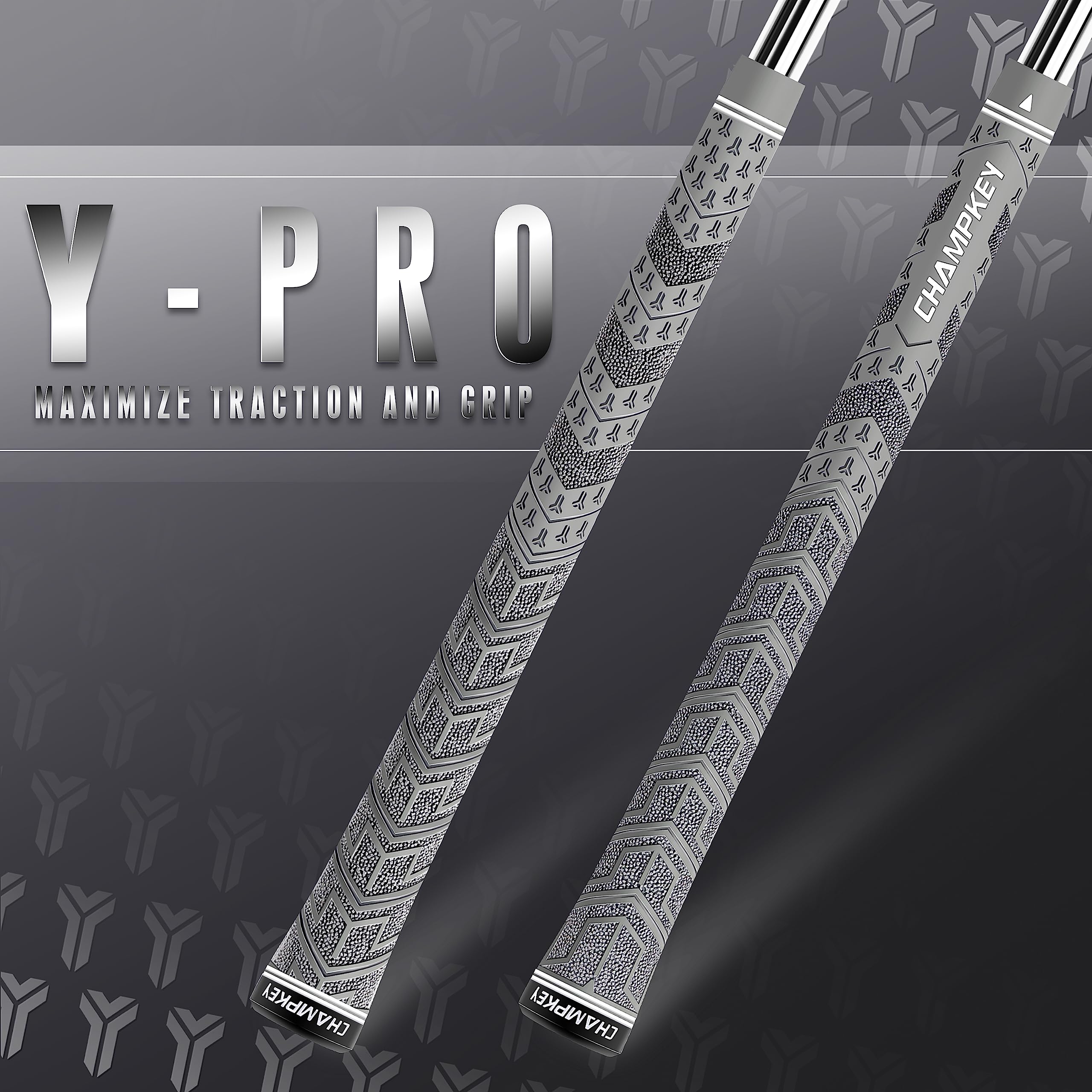 CHAMPKEY Y-PRO Performance Rubber Golf Grips 13 Pack with All Repair Kits - All Weather Control Golf Club Grips - Excellent Traction and Control Golf Rubber Grips for Men & Women - Perfect for Driving Range, Course Play and Practice Sessions