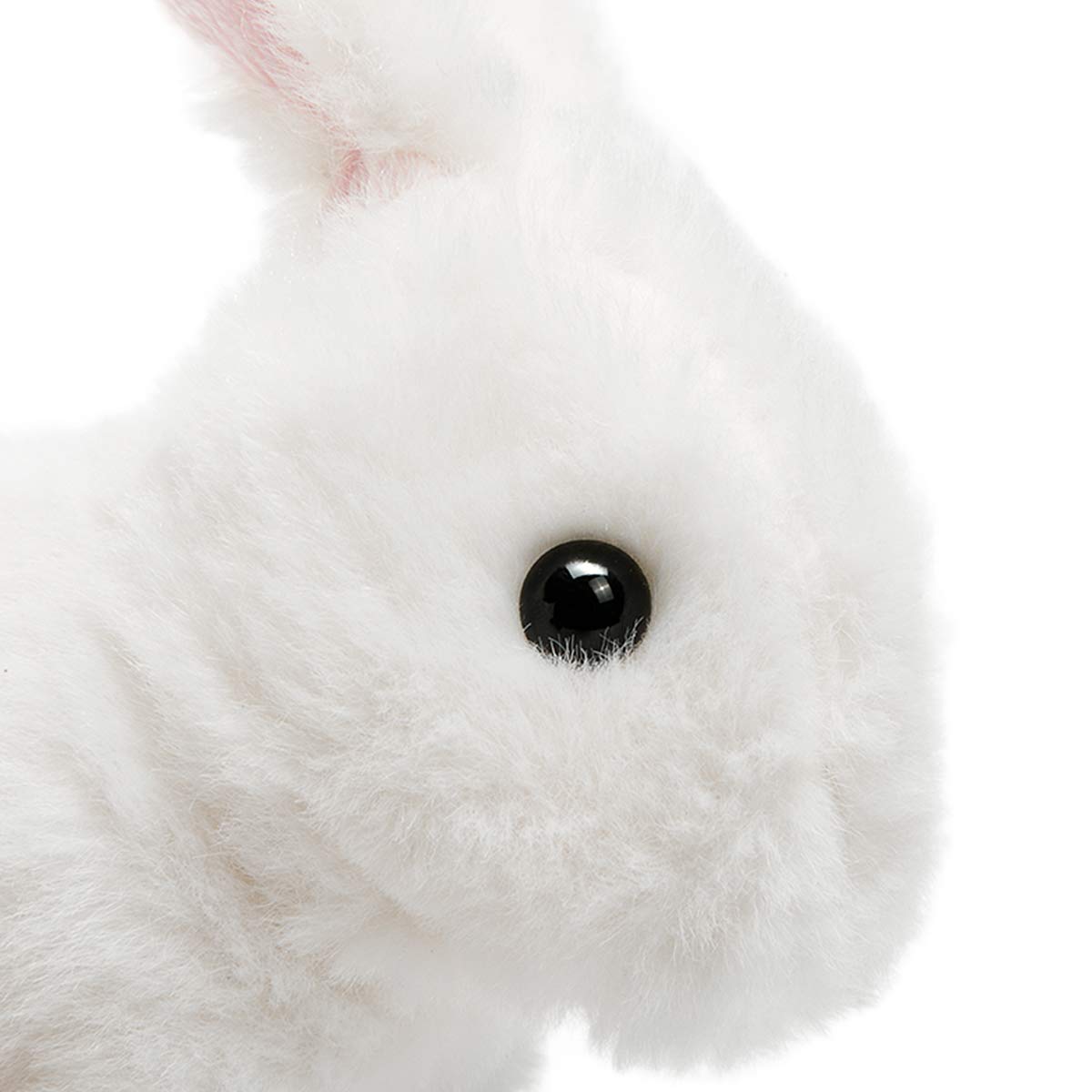 Soft Plush Rabbit Easter Electronic Interactive Toy - Jumping Bunny with Wiggle Ears & Moving Mouth - 7 Inch White Stuffed Animal Gift for Kids - Perfect for Easter Baskets, Birthday Presents & Toddler Playtime