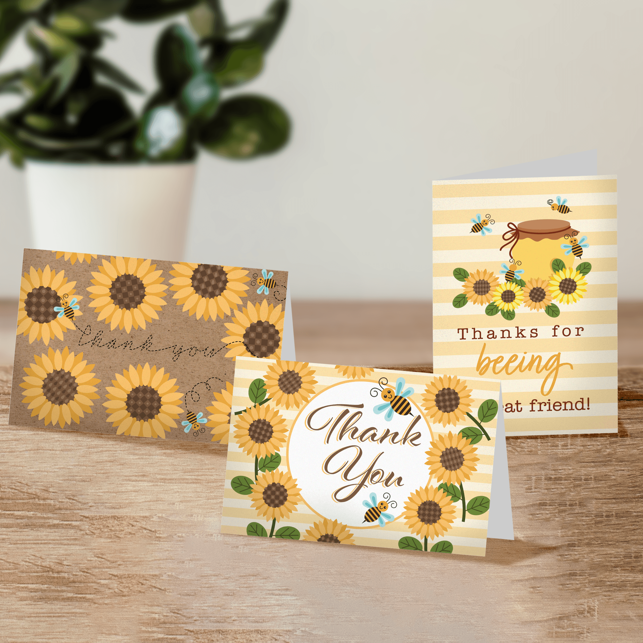 Sunflower Thank You Cards with Envelopes - Bulk Pack of 20 Blank Greeting Cards for Weddings, Birthdays, Appreciation - Perfect for Handwritten Notes & Gifts