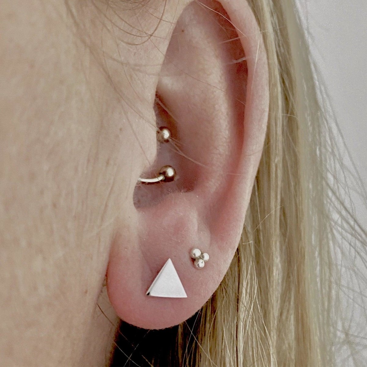 Laihas Simple Studs Silver Triangle Earrings for Women - Minimalist Geometric Jewelry for Everyday Wear & Gifting