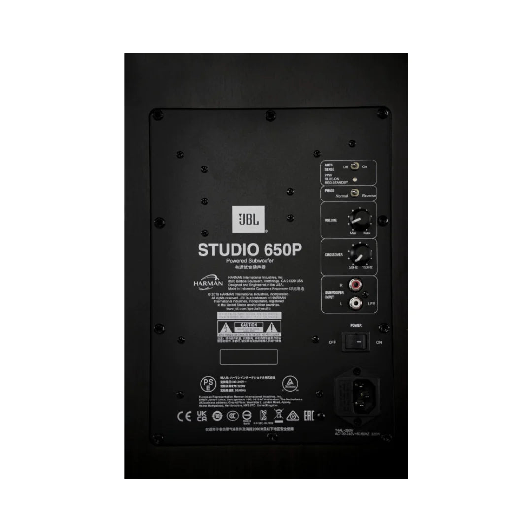 JBL Studio 650P Powered 10-Inch 500 Watt High-Performance Subwoofer - Perfect for Home Theater & Music Systems
