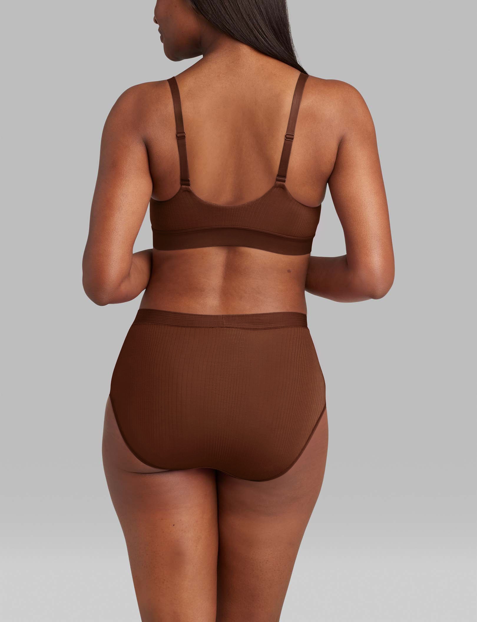 Second Skin Luxe Rib Triangle Bralette - Wireless Comfort Bra for Women, Seamless Soft Stretchy Bralette for Everyday Wear, Lounge, Yoga & Sleep