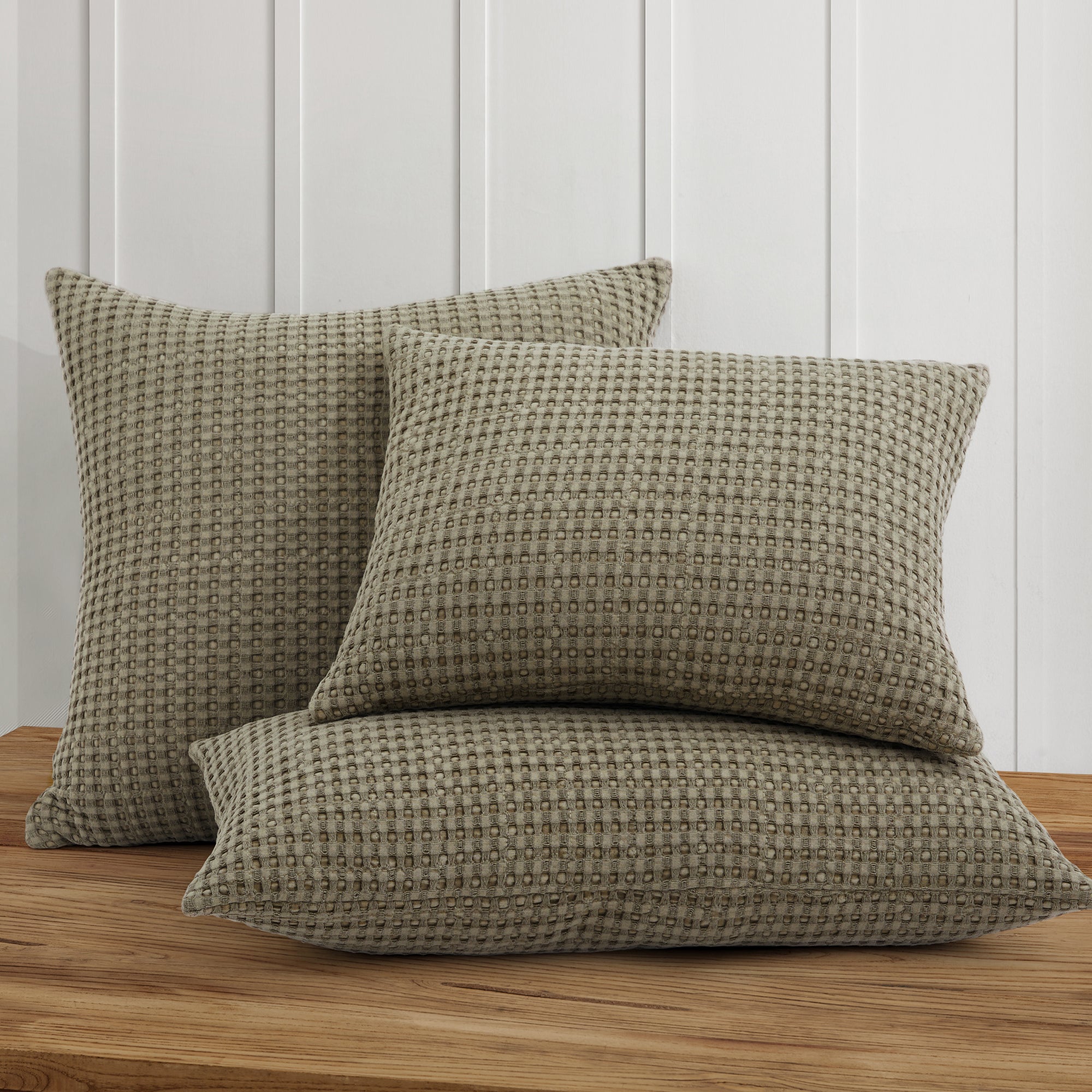 Mills Waffle Square Pillow - Soft & Stylish Decorative Throw Pillow for Couch, Bed, Sofa - Perfect for Living Room, Bedroom & Home Decor