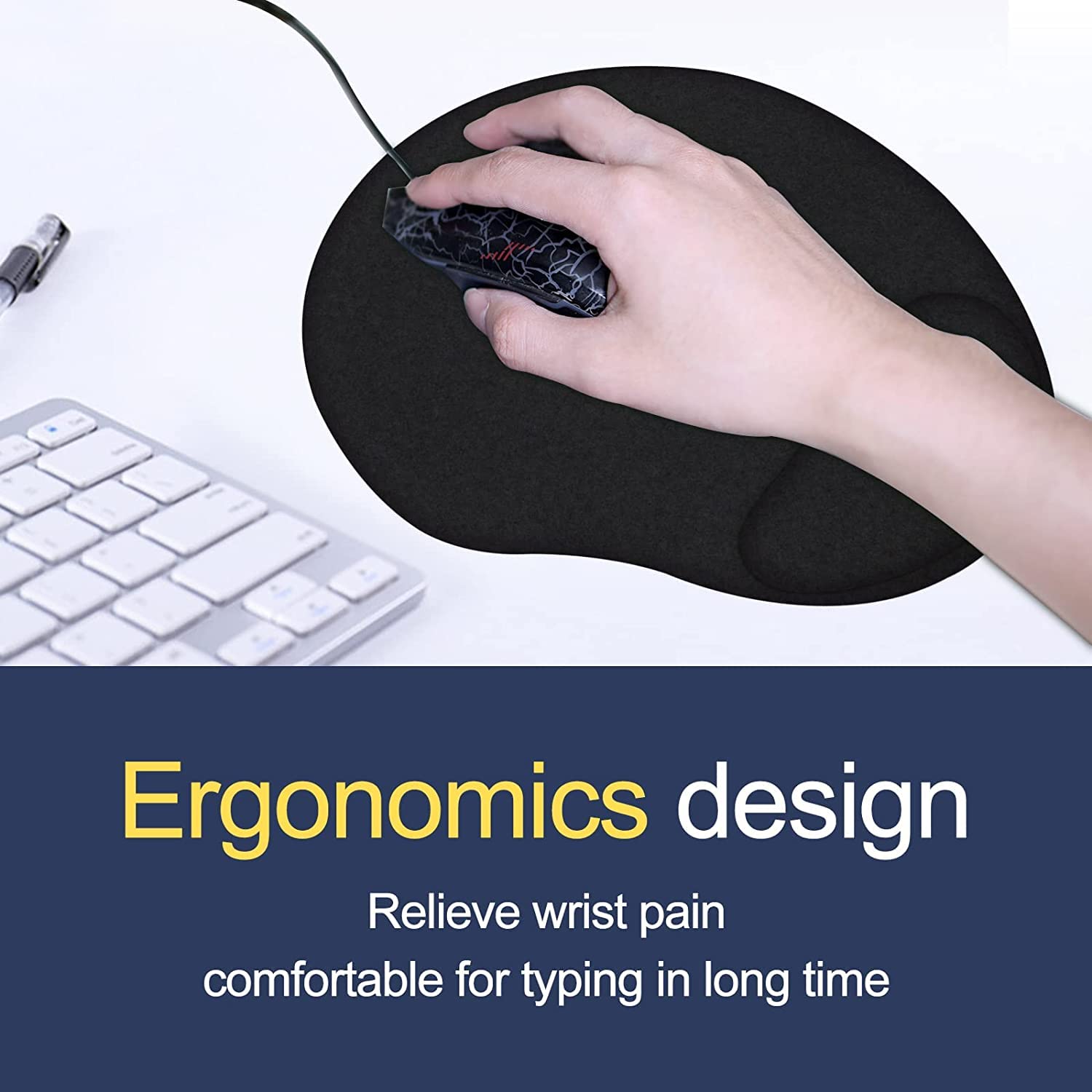 2Pcs Custom Photo Gaming Mouse Pad with Wrist Support - Non-Slip Rubber Base & Ergonomic Design for PC, Laptop, Office & Anime Fans - Perfect for Gamers, Programmers & Long Work Sessions