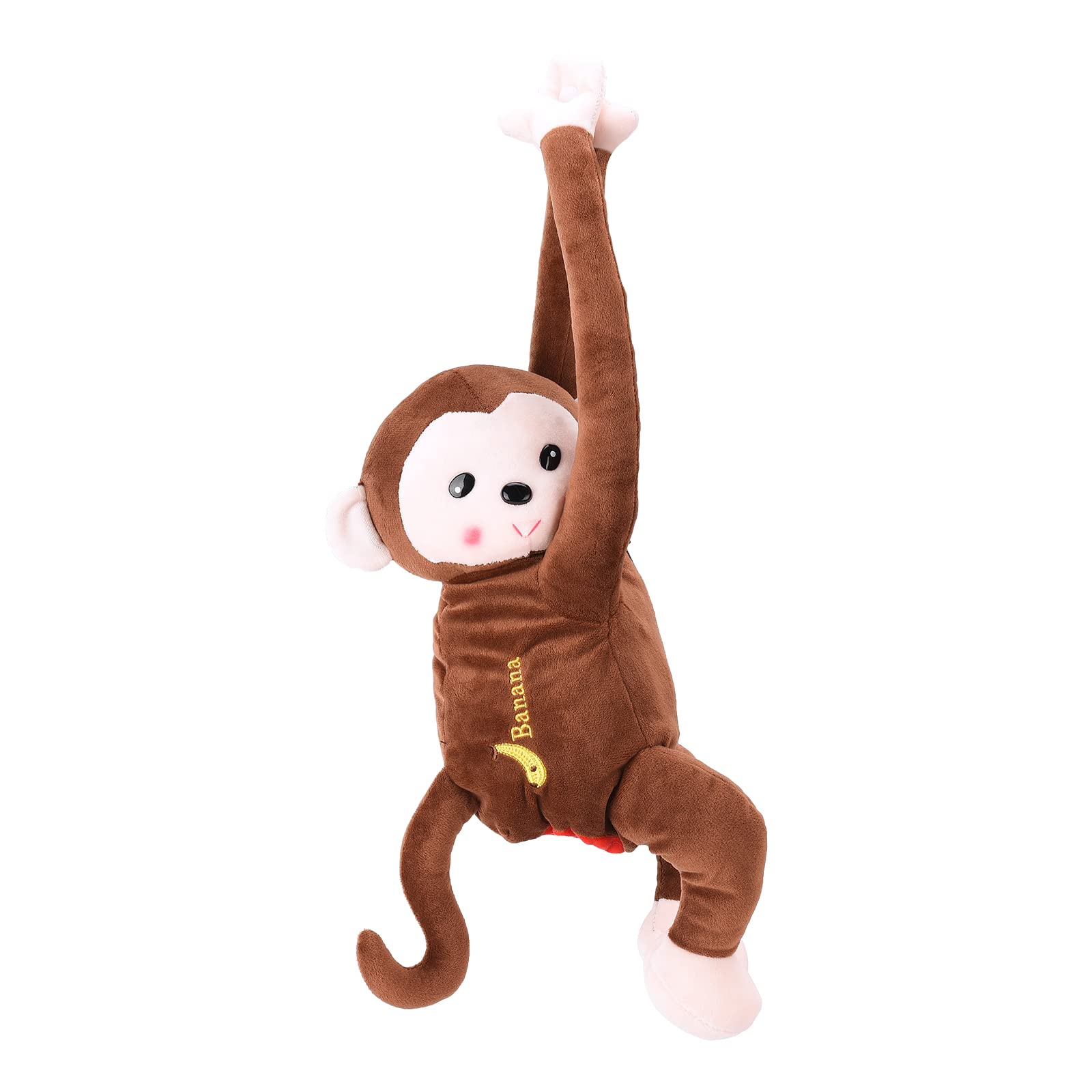 Creative Monkey Tissue Box Cover - Cartoon Tissue Holder for Car, Home & Bathroom - Paper Napkin Storage Organizer (Coffee Color) - Perfect for Kids' Rooms, Office Desks & Gifts