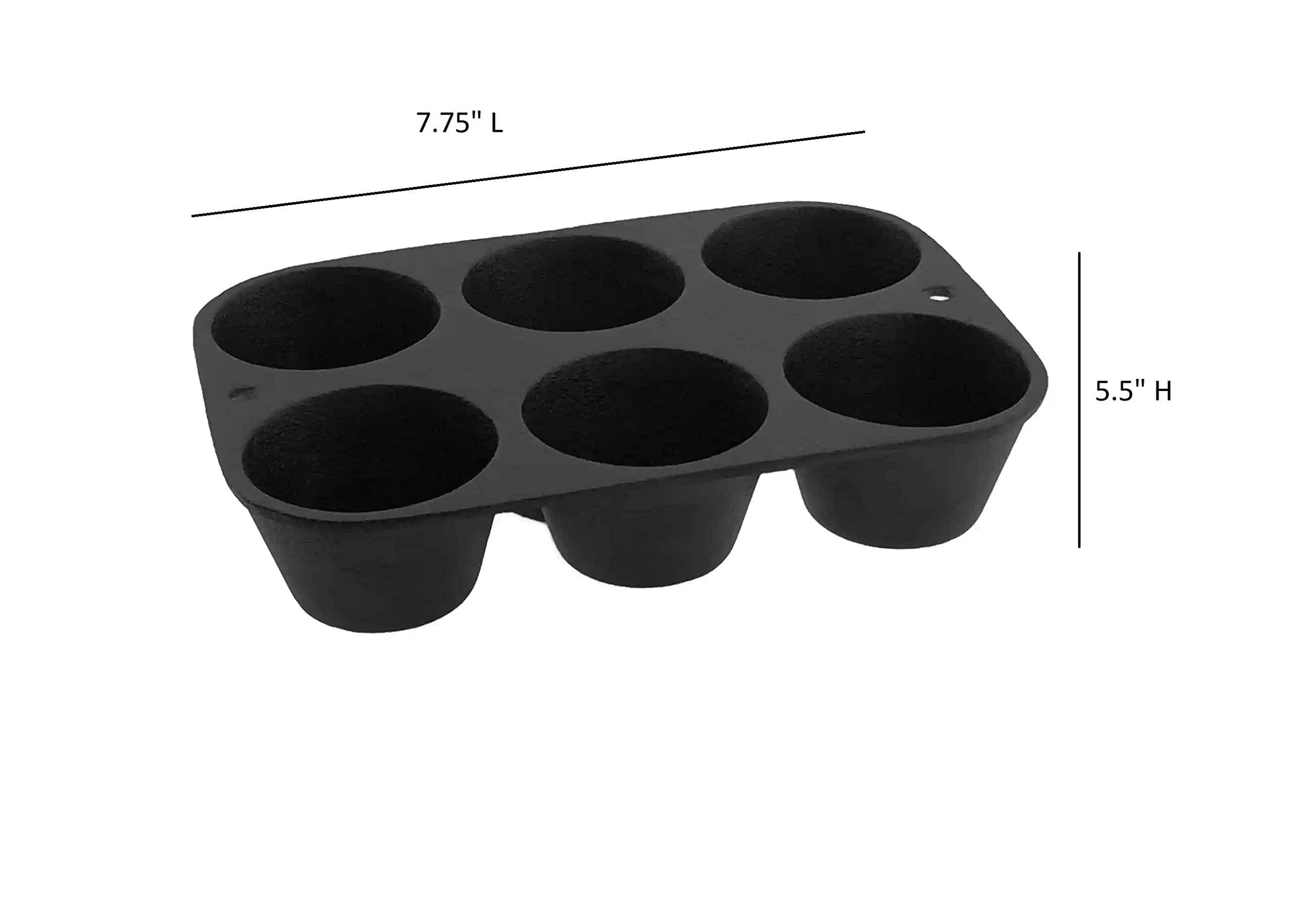 Old Mountain 10122 6-Cup Cast Iron Muffin Pan - Nonstick Baking for Cupcakes, Cornbread & Muffins - Perfect for Home Baking & Holiday Cooking