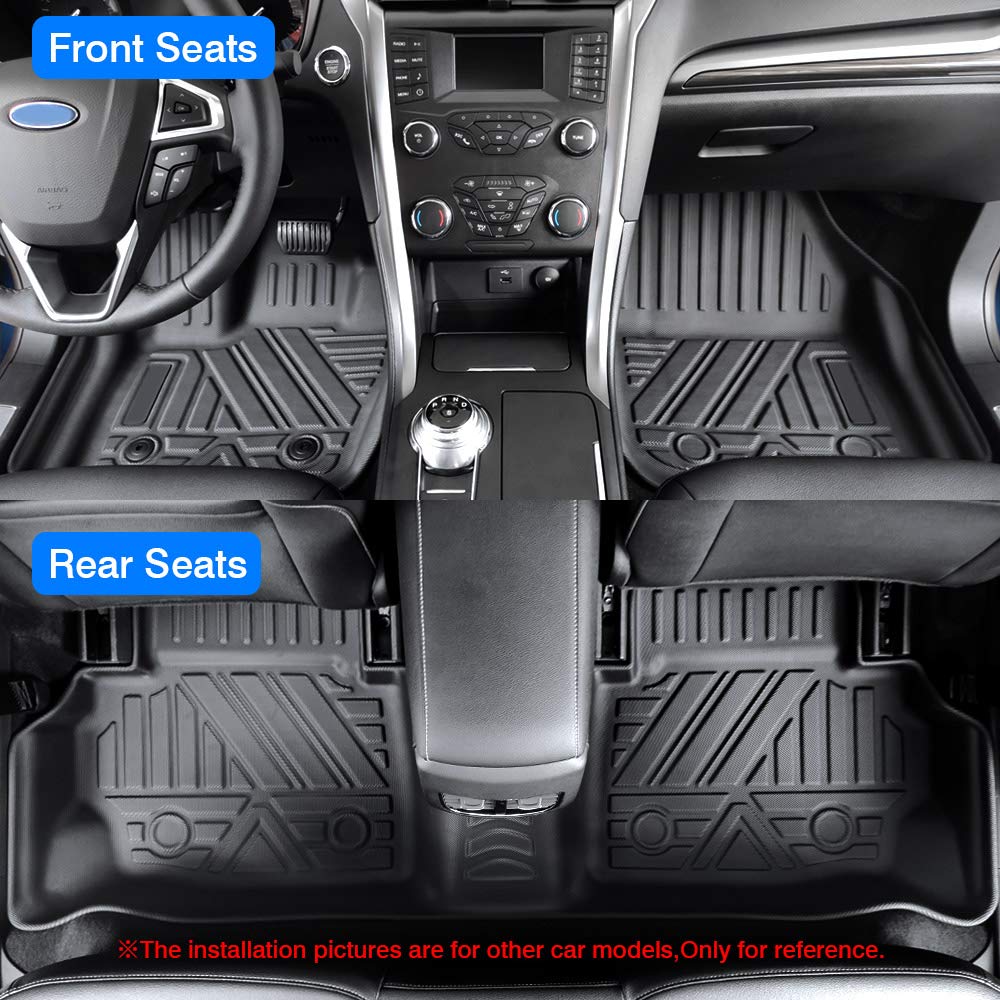 KUST All Weather Floor Mats for 2011-2021 Mitsubishi Outlander (Excluding Sport & PHEV Models) - Heavy Duty Rubber Floor Liners with High Edges for Front & Rear Rows - Perfect for Muddy Boots, Snow, and Spills Protection