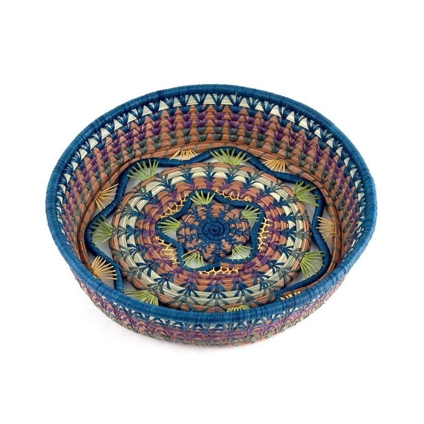 Rosenda Handwoven Pine Needle Basket - Natural Eco-Friendly Storage Basket for Home Decor, Kitchen Organization & Gift Giving
