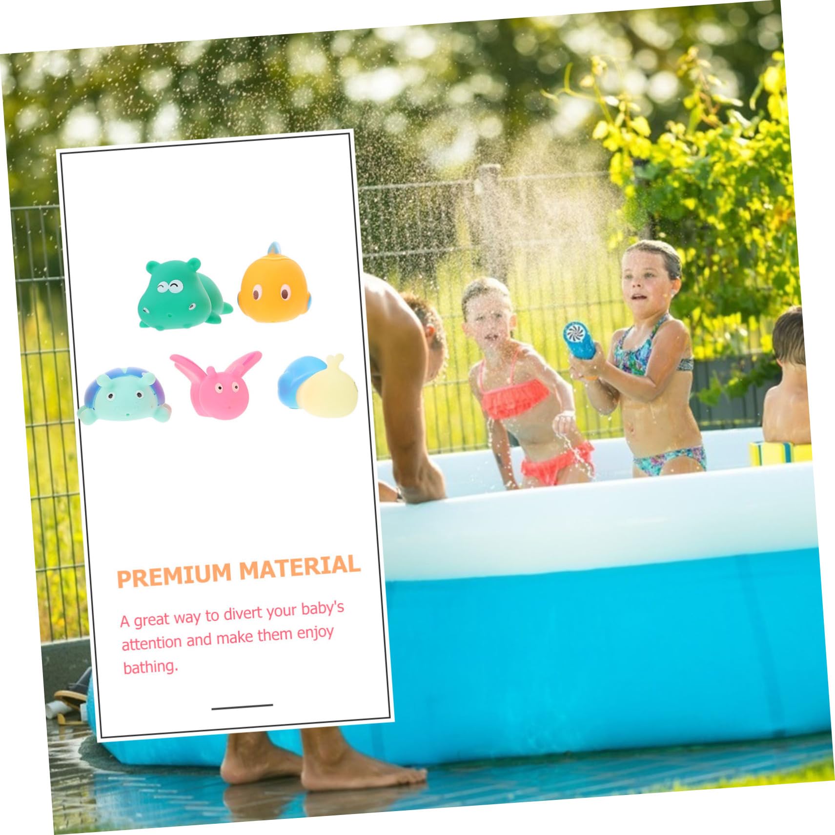 5-Piece Kids Bath Toys Set - Fun Water Play & Bathtub Toys for Toddlers & Children - Perfect for Bath Time, Pool, Beach & Outdoor Water Activities