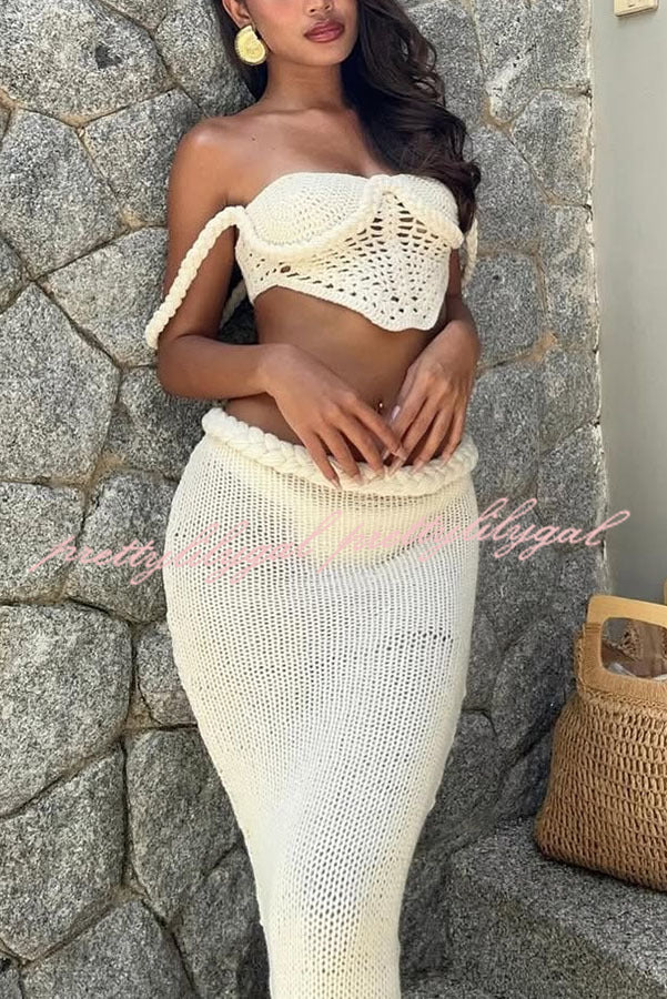 Sumui Hollow Crochet Knit Braid Detail V-Neck Crop Tank Top - Summer Beach Vacation Outfit, Boho Chic Festival Wear, Casual Street Style