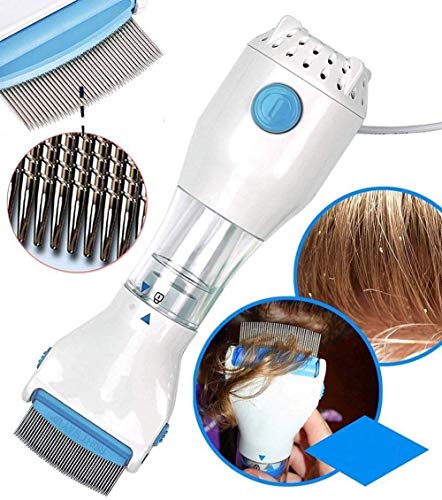FLUZOV 240V Electric Head Lice Comb - Chemical-Free Lice Treatment, Kills & Captures Lice - Professional Lice Removal Comb with Vacuum Technology (White) - Safe for Kids & Adults at Home or School