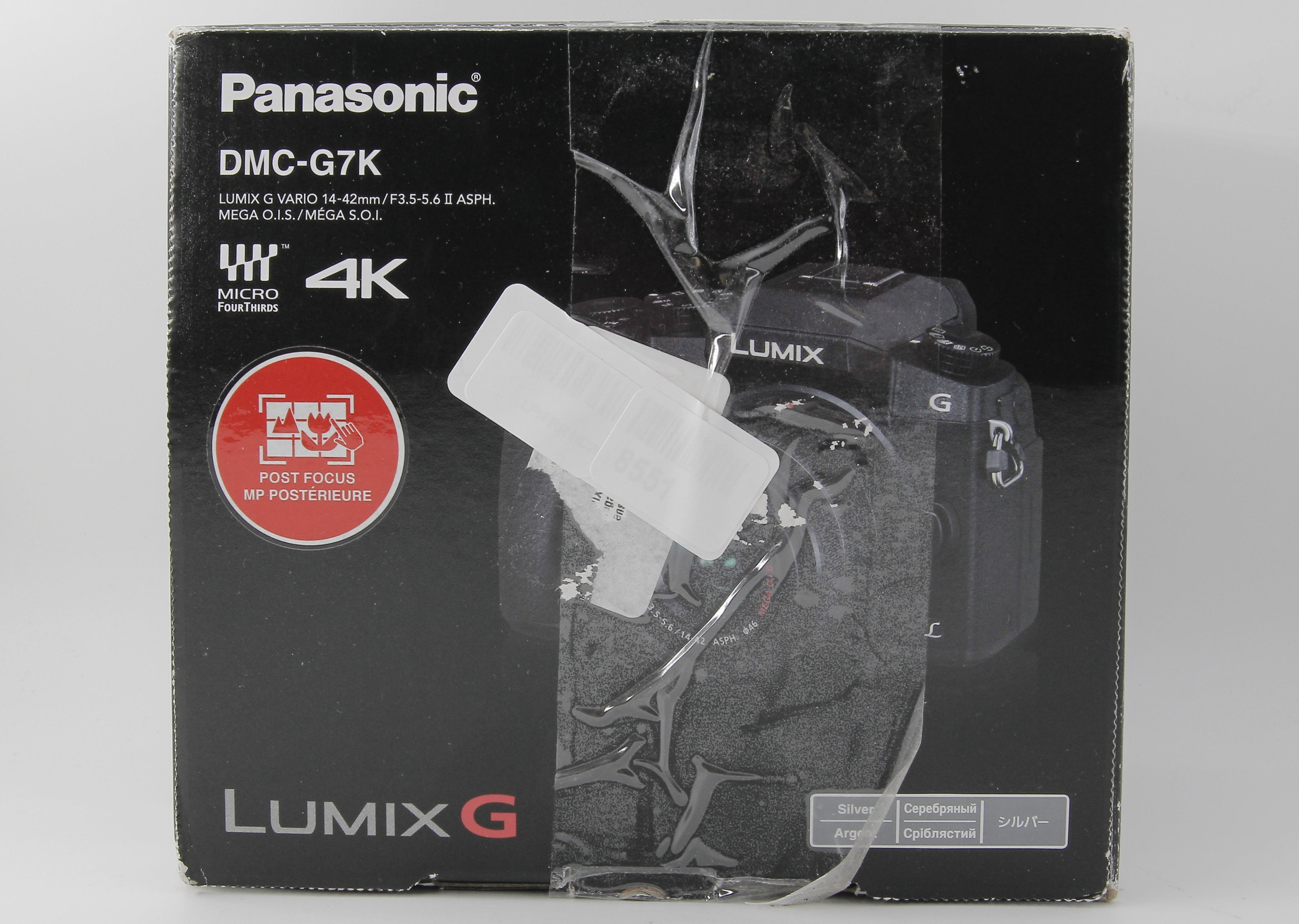 Open Box Panasonic Lumix DMC-G7 Mirrorless Micro Four Thirds Digital Camera with 14-42mm Lens (Silver) - Perfect for Vlogging, Travel Photography & Content Creation