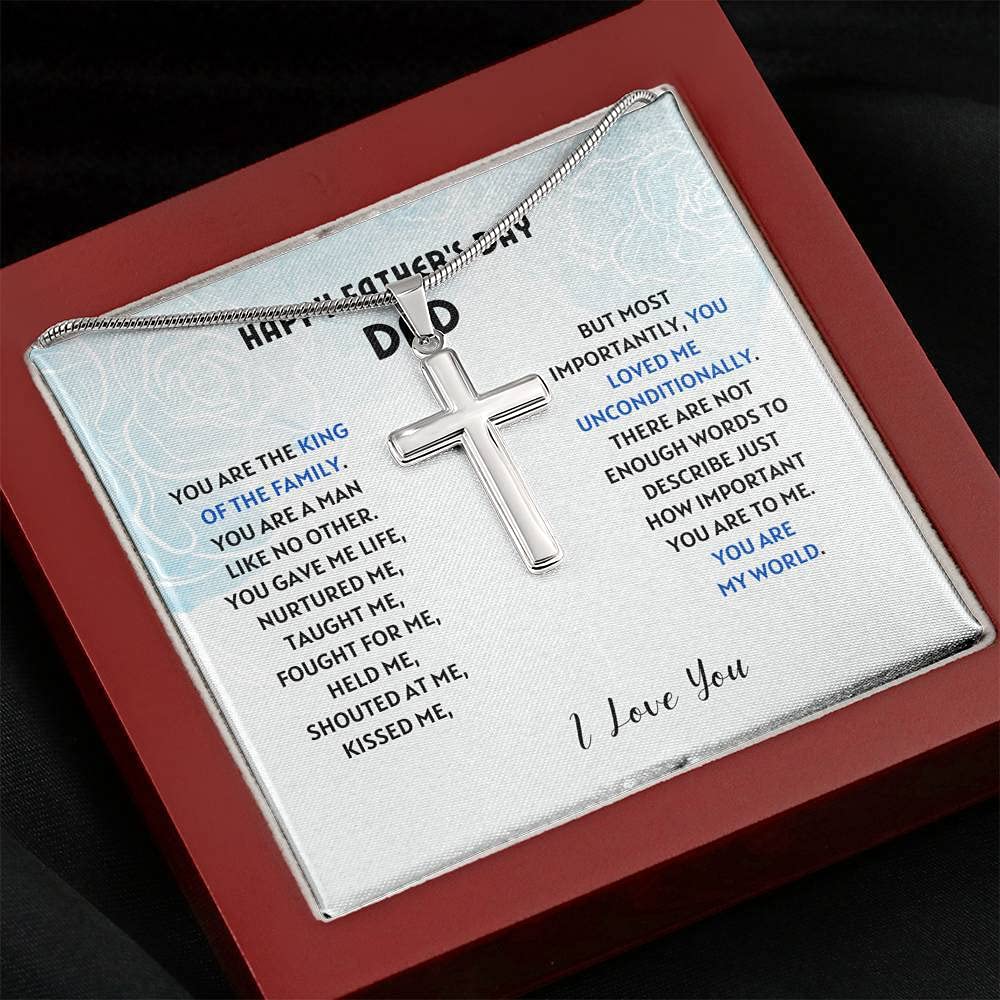 Artisan Cross Necklace for Dad - Father's Day Gift & Birthday Present | Religious Jewelry