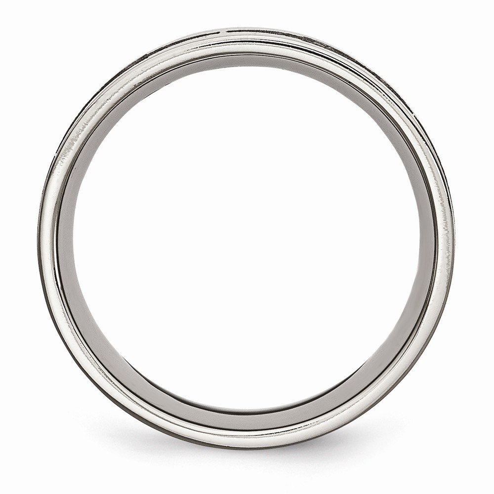Jewels By Lux Titanium Flat 8mm Laser Engraved Brushed Wedding Band Ring for Men - Perfect for Anniversary, Engagement & Everyday Wear