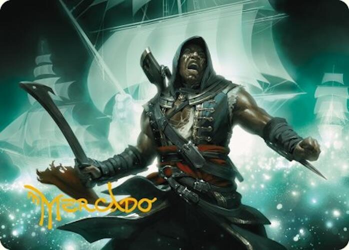 Adewale Assassin's Creed Art Card - Gold Stamped Signature Collectible | Assassin's Creed Art Series | Perfect for Gaming Fans, Collectors & Home Decor