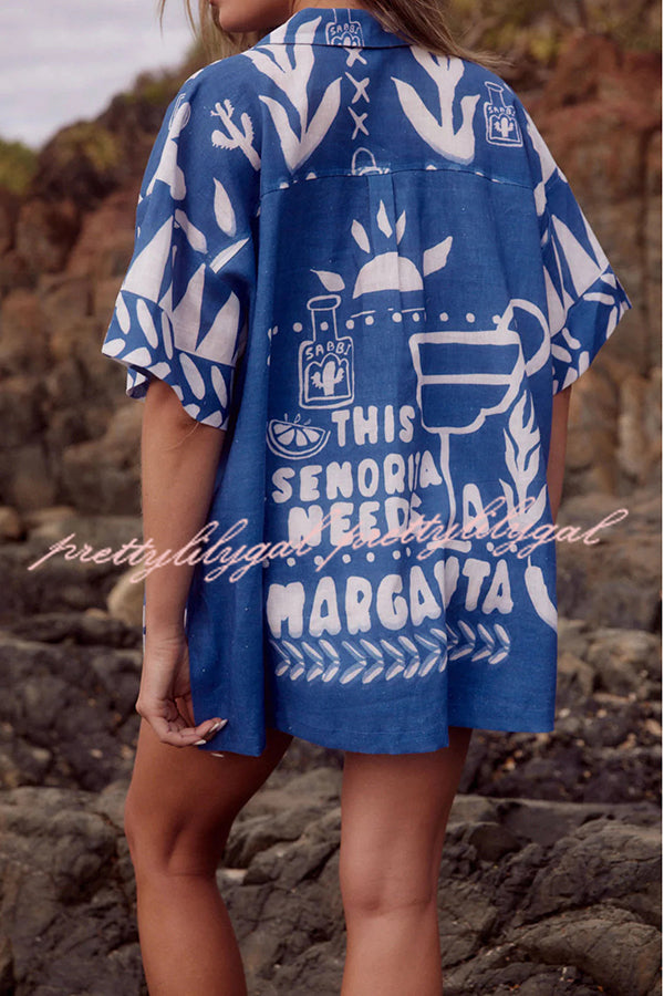 Stylish Summer Printed Loose Shirt & Elastic Waist Shorts Set for Women - Casual Outfit for Beach Vacation, Outdoor Activities and Daily Wear