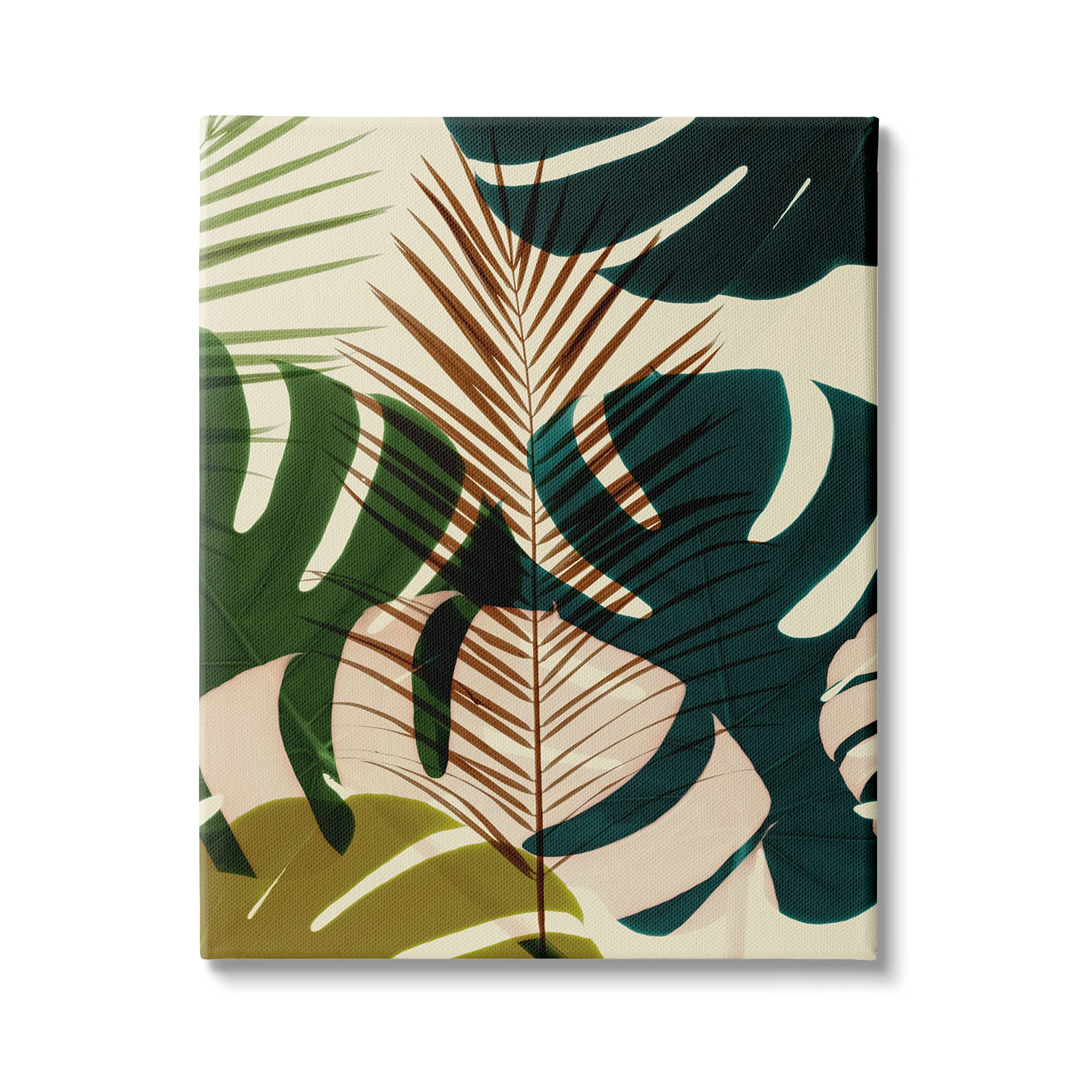 Stupell Industries Abstract Palm Frond Arrangement - Tropical Summer Plants Wall Art for Beach House Decor, Living Room & Bedroom