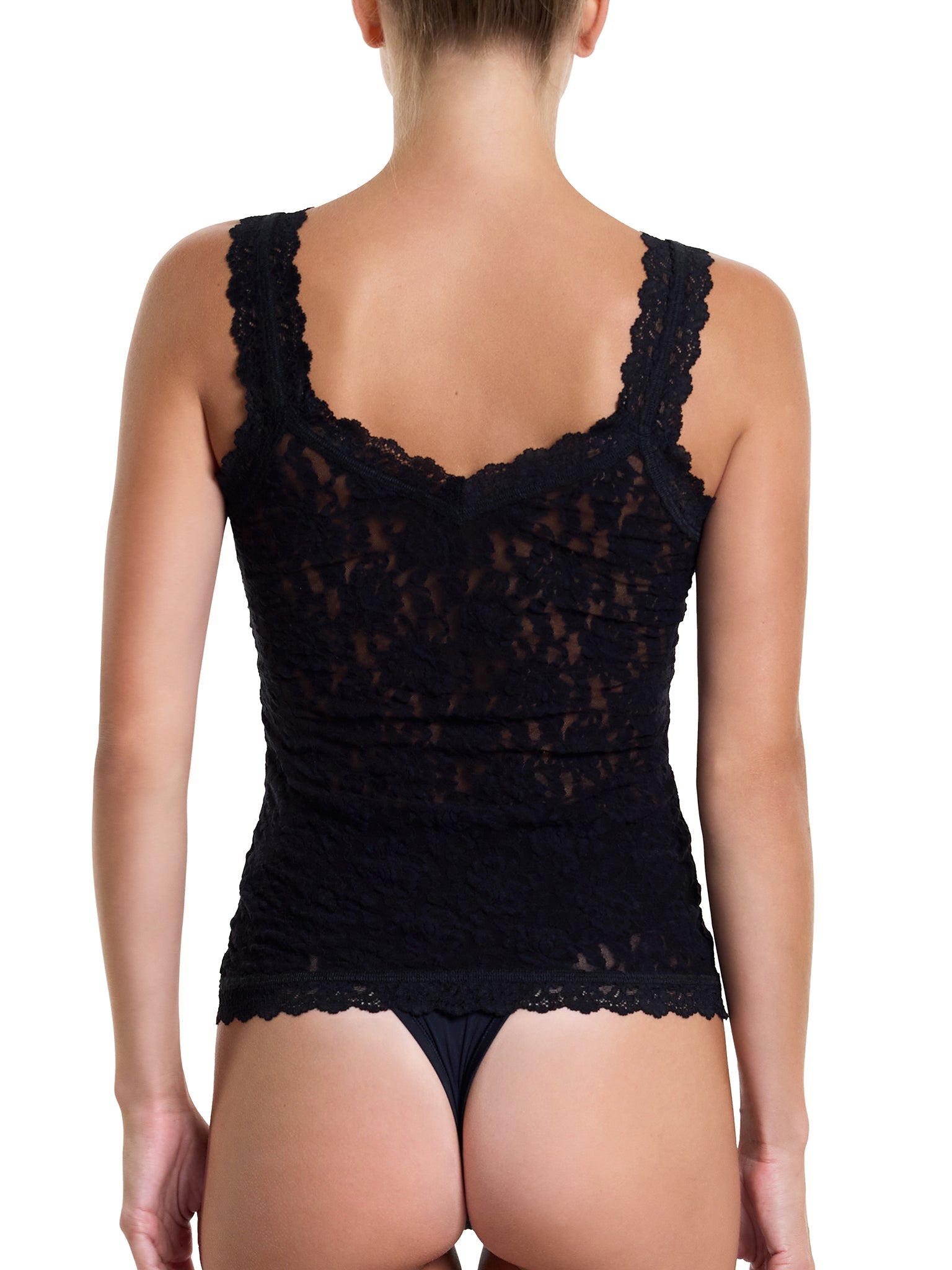 Signature Lace V-Neck Unlined Cami Top - Women's Elegant Lingerie & Layering Piece for Date Night or Everyday Wear